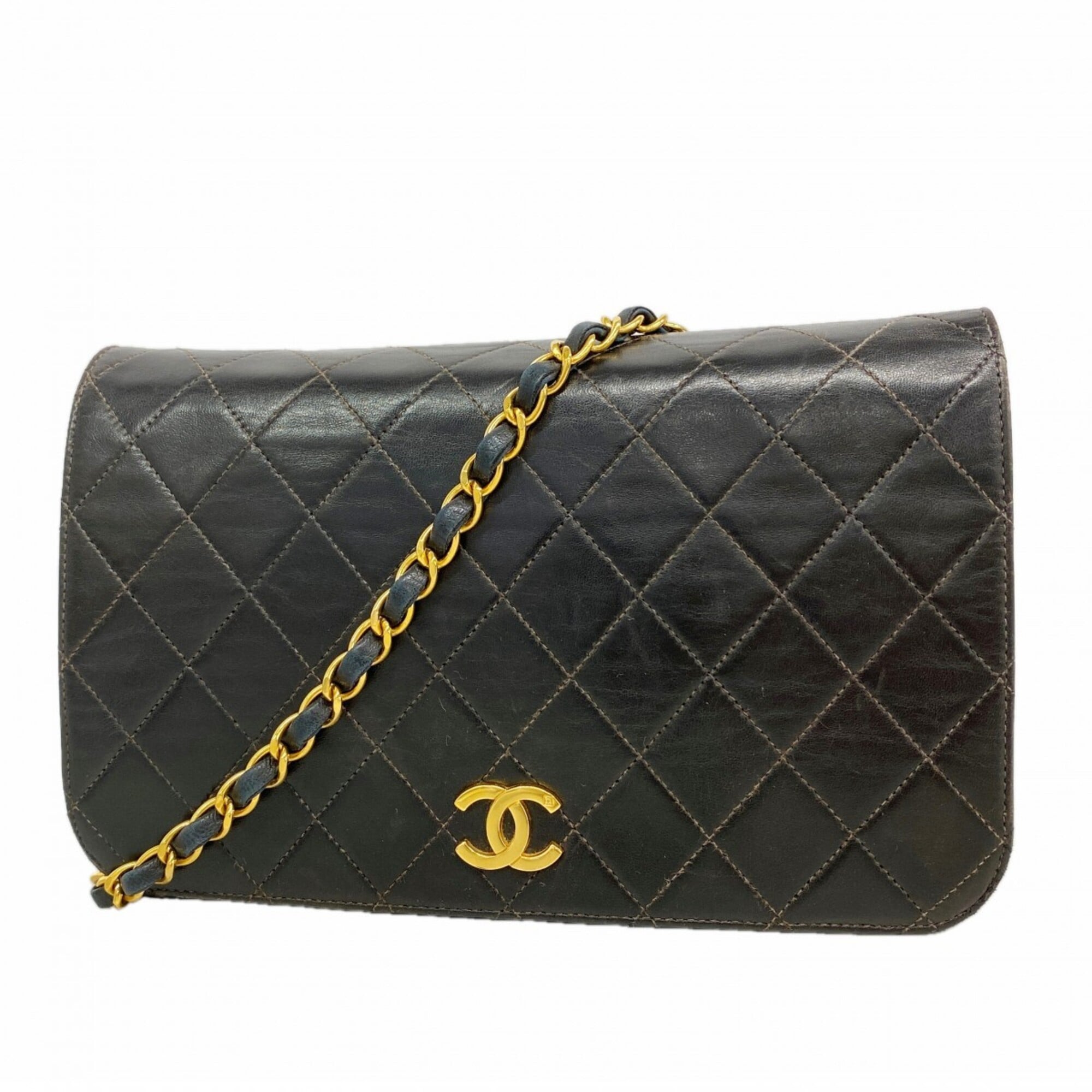 Chanel Black Leather Shoulder Bag (Pre-Owned)