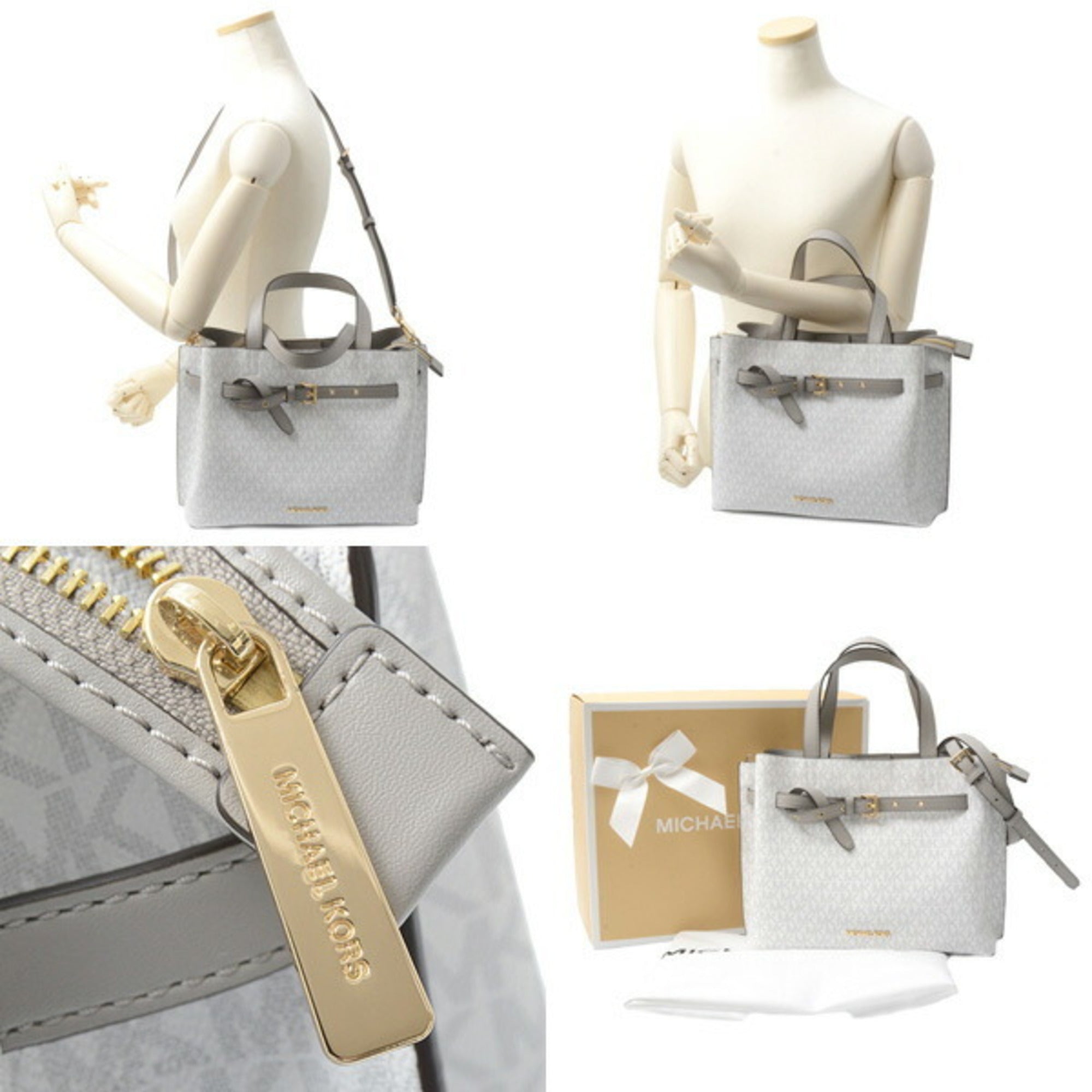 Michael Kors Gray White Pvc Leather Handbag (Pre-Owned)