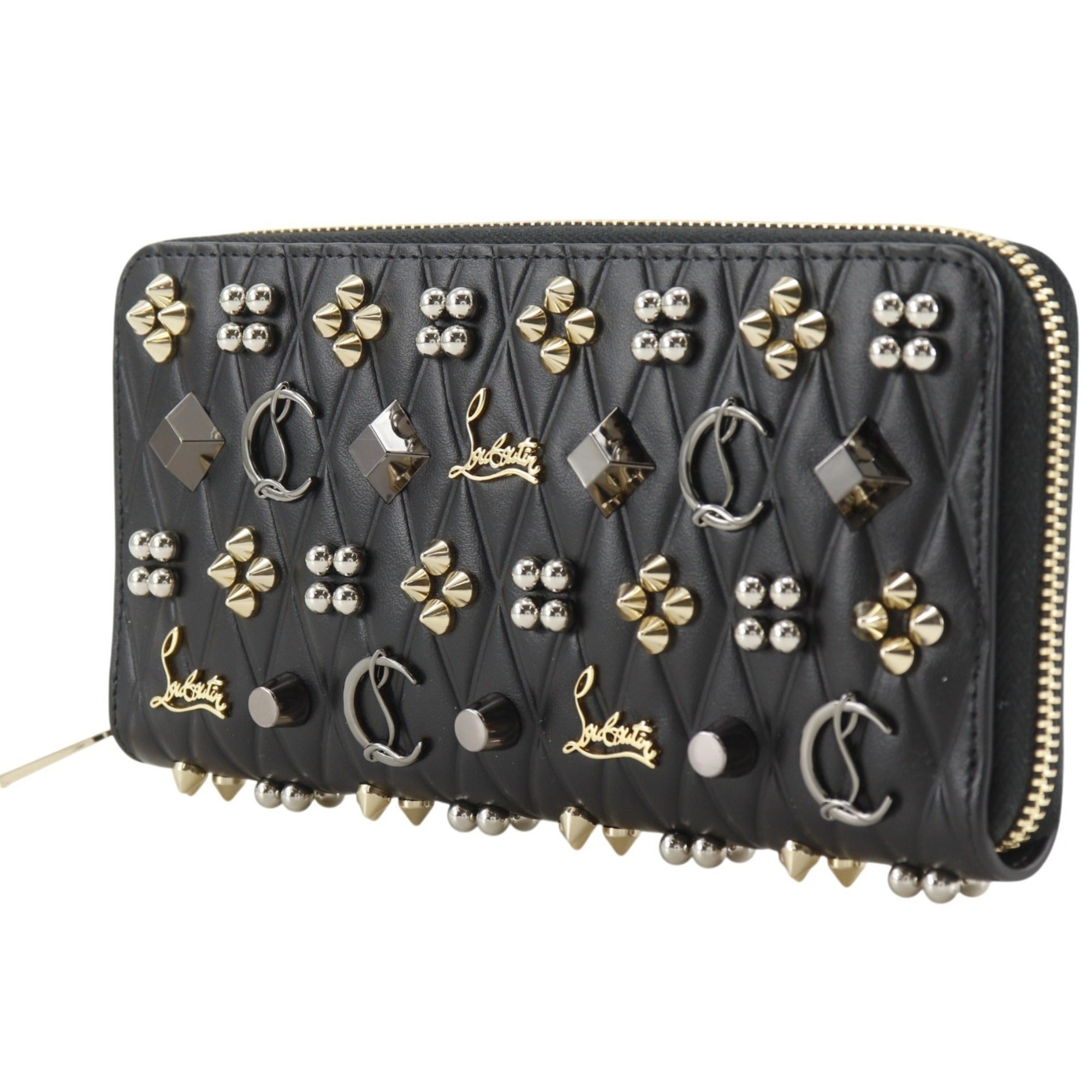 Christian Louboutin Black Leather Long Wallet (Bi-Fold) (Pre-Owned)