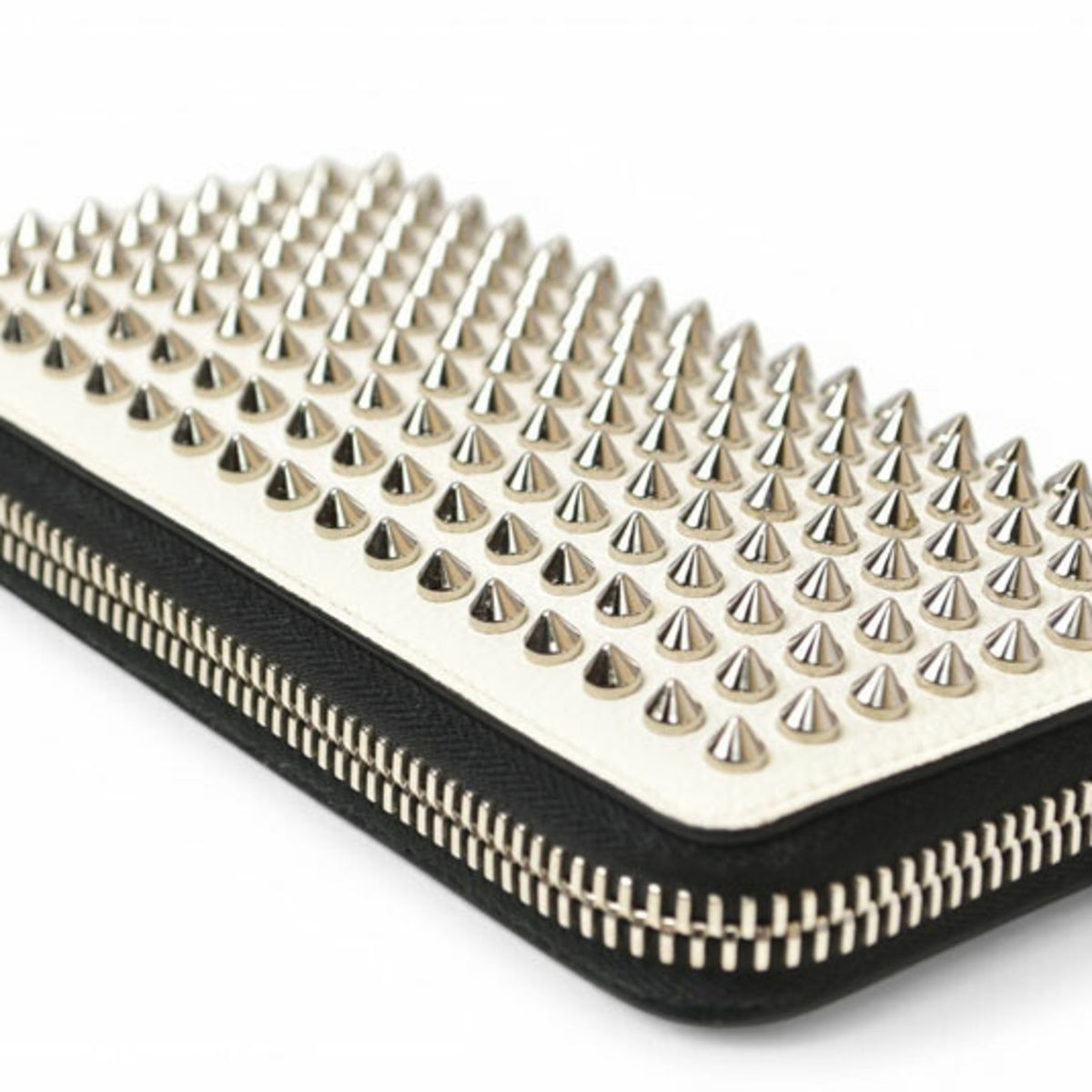 Christian Louboutin White Leather Long Wallet (Bi-Fold) (Pre-Owned)