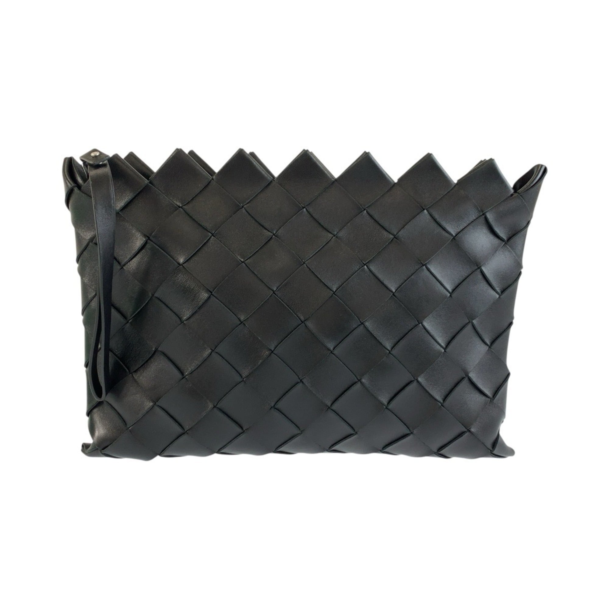 Bottega Veneta Black Intrecciato Clutch Bag (Pre-Owned)