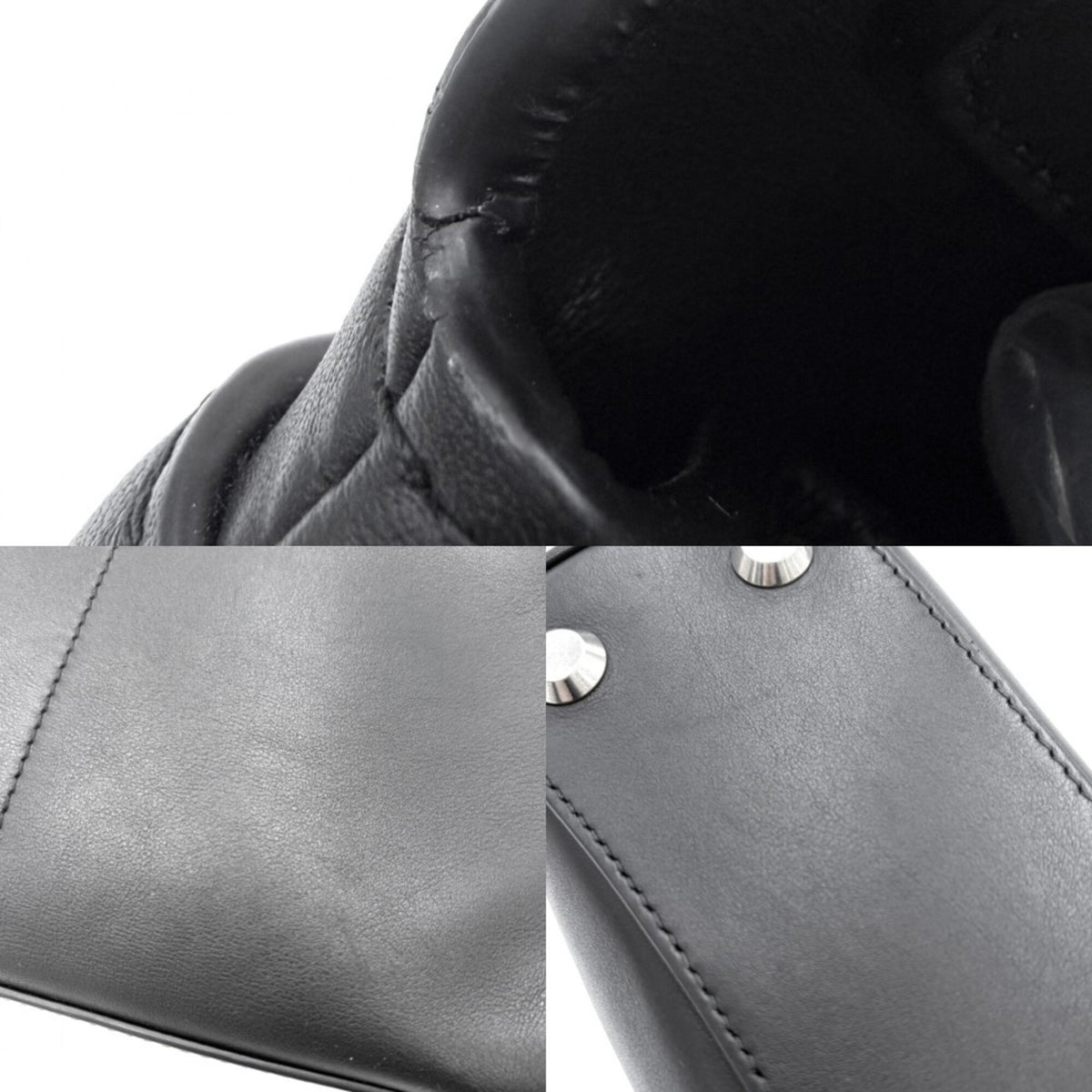 Balenciaga Black Leather Handbag Shoulder Bag (Pre-Owned)