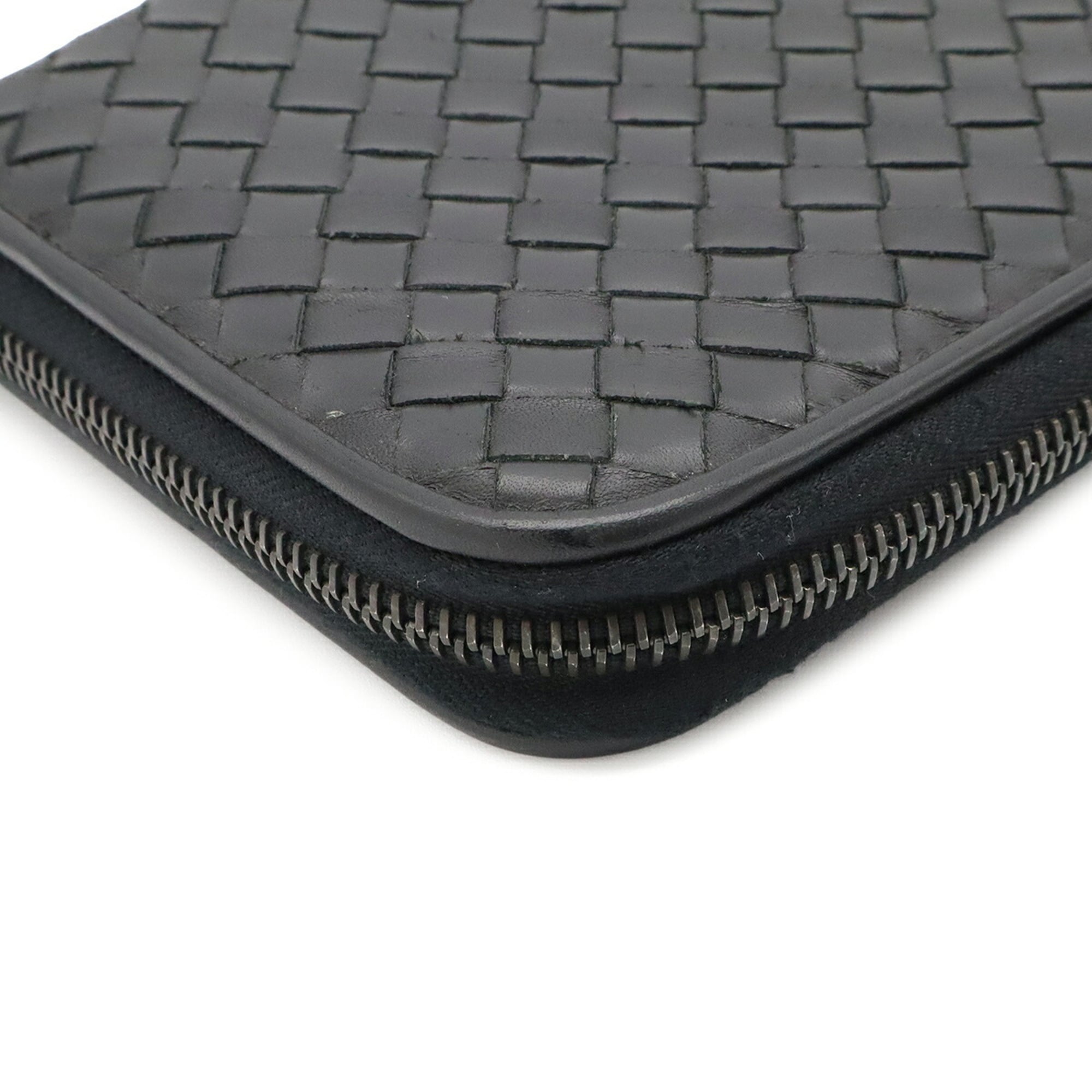 Bottega Veneta Black Leather Long Wallet (Bi-Fold) (Pre-Owned)