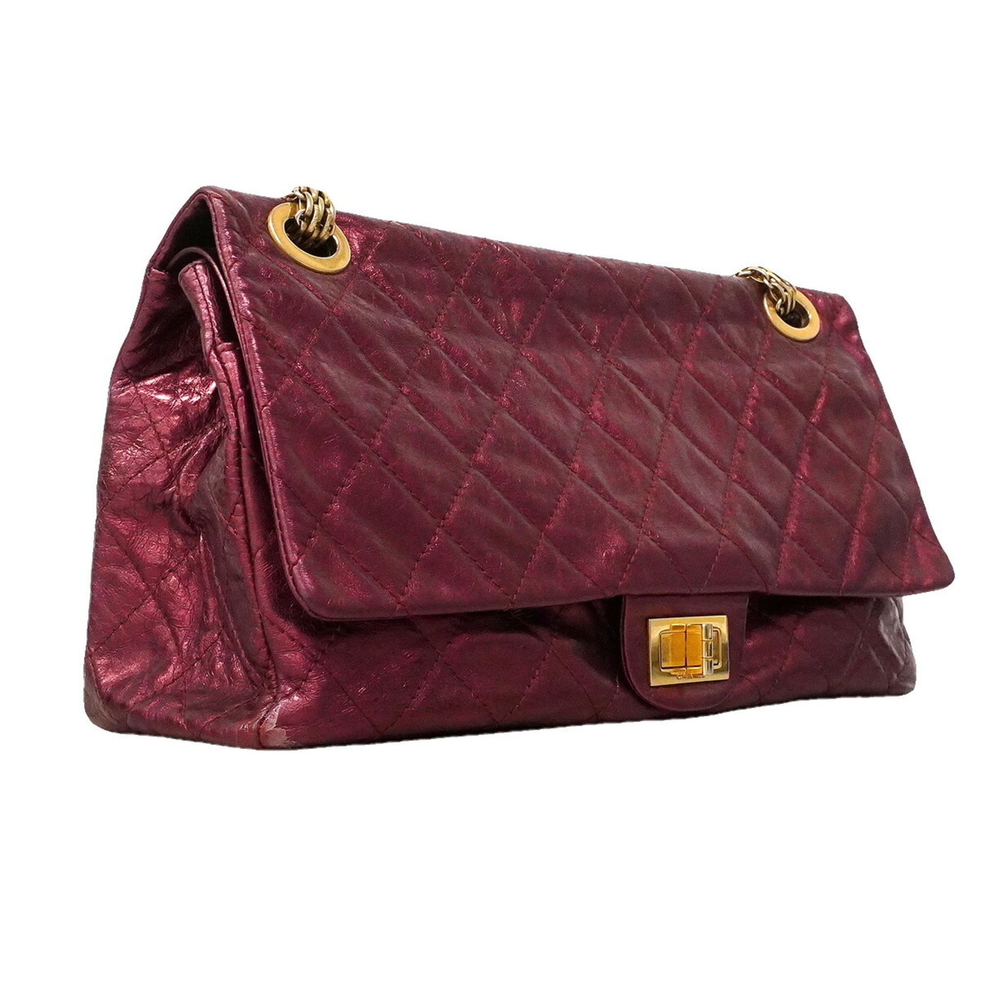 Chanel Bordeaux Leather Shoulder Bag (Pre-Owned)