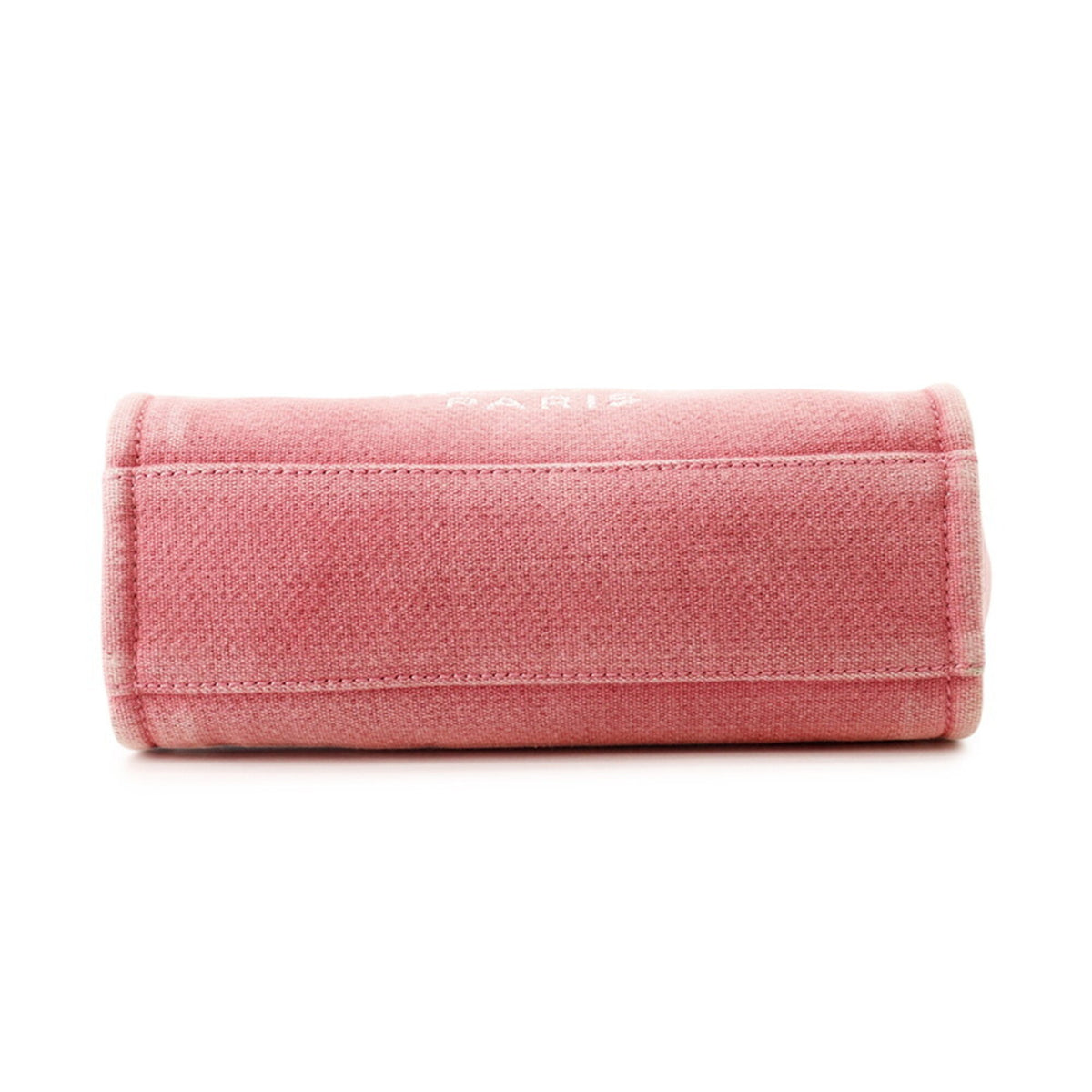 Chanel Pink Red Canvas Leather Handbag Tote Bag (Pre-Owned)