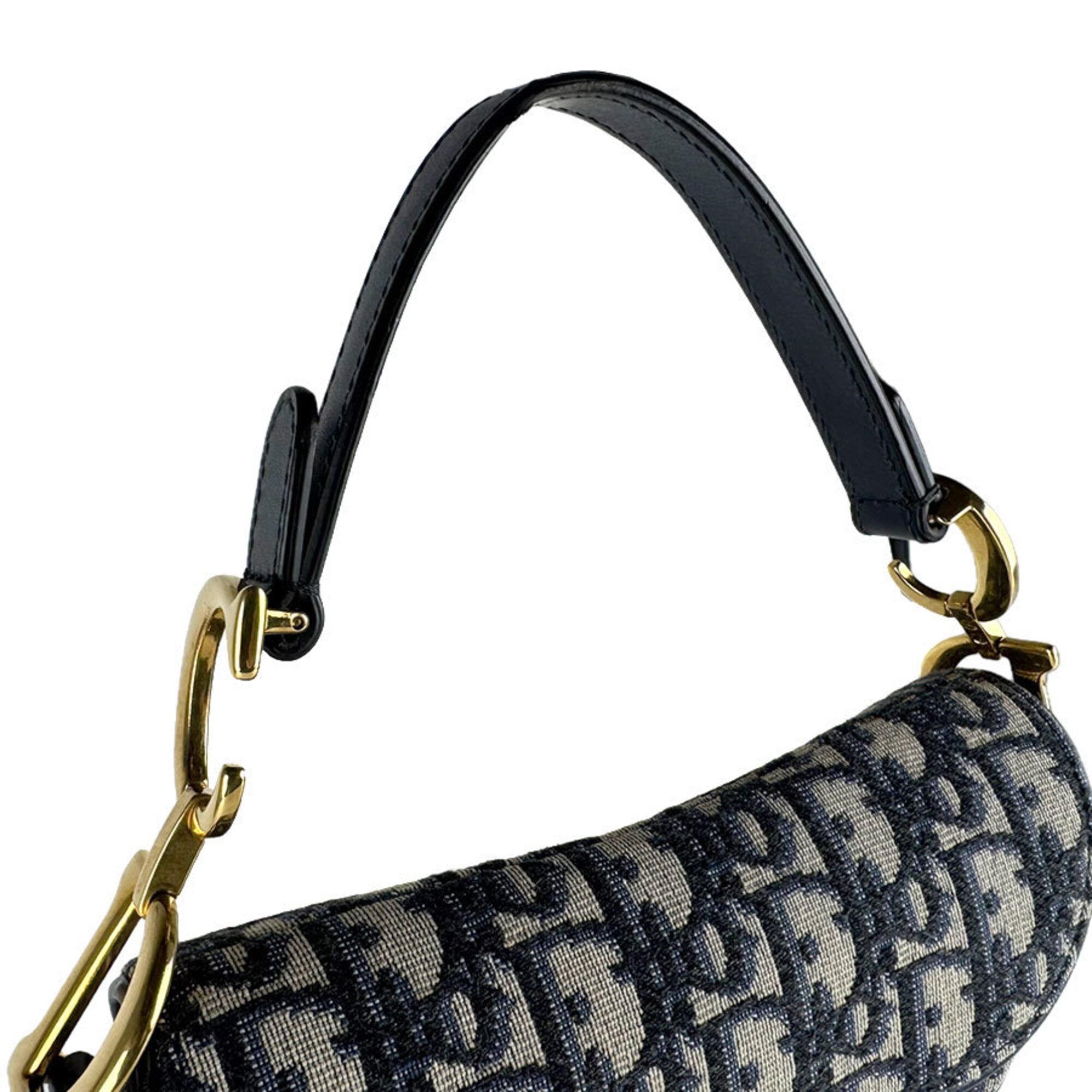 Christian Dior Navy Canvas Handbag Shoulder Bag (Pre-Owned)