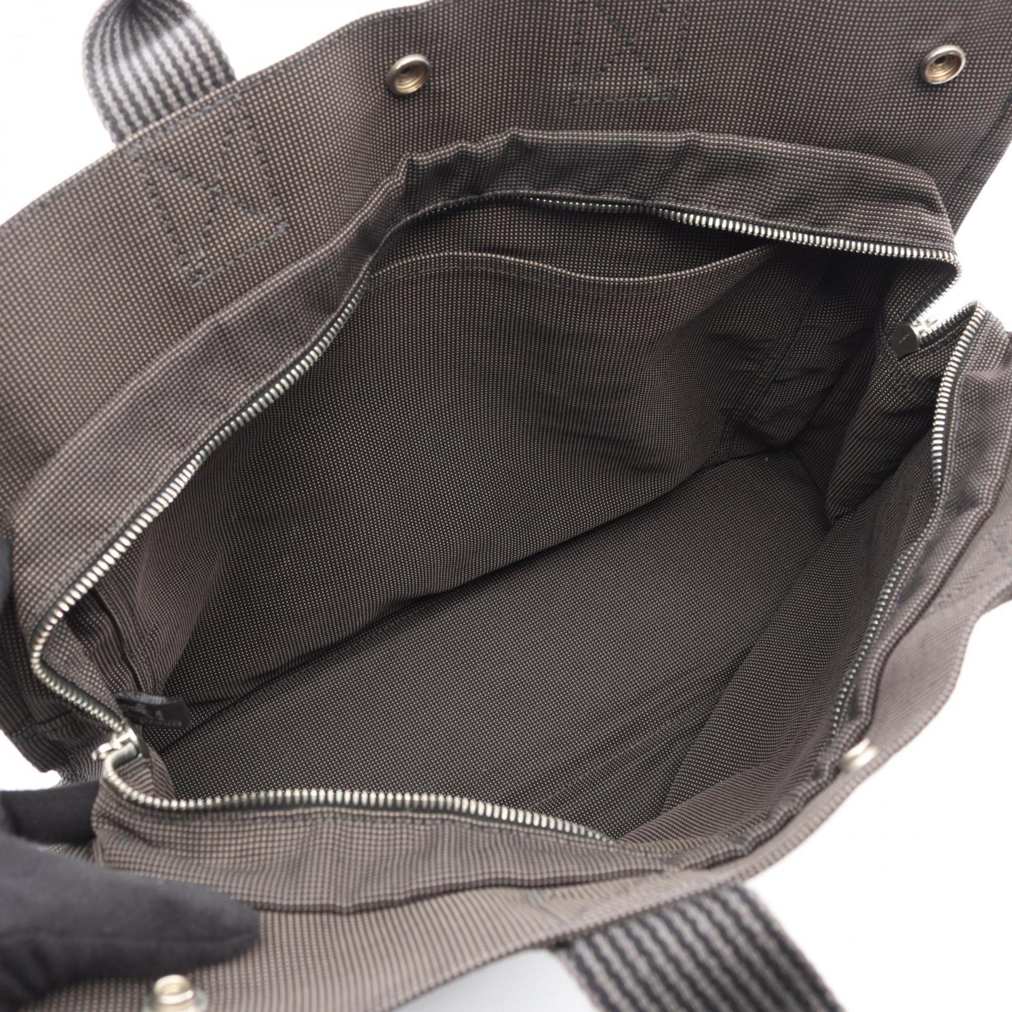 Hermes Gray Nylon Canvas Canvas Handbag Tote Bag (Pre-Owned)