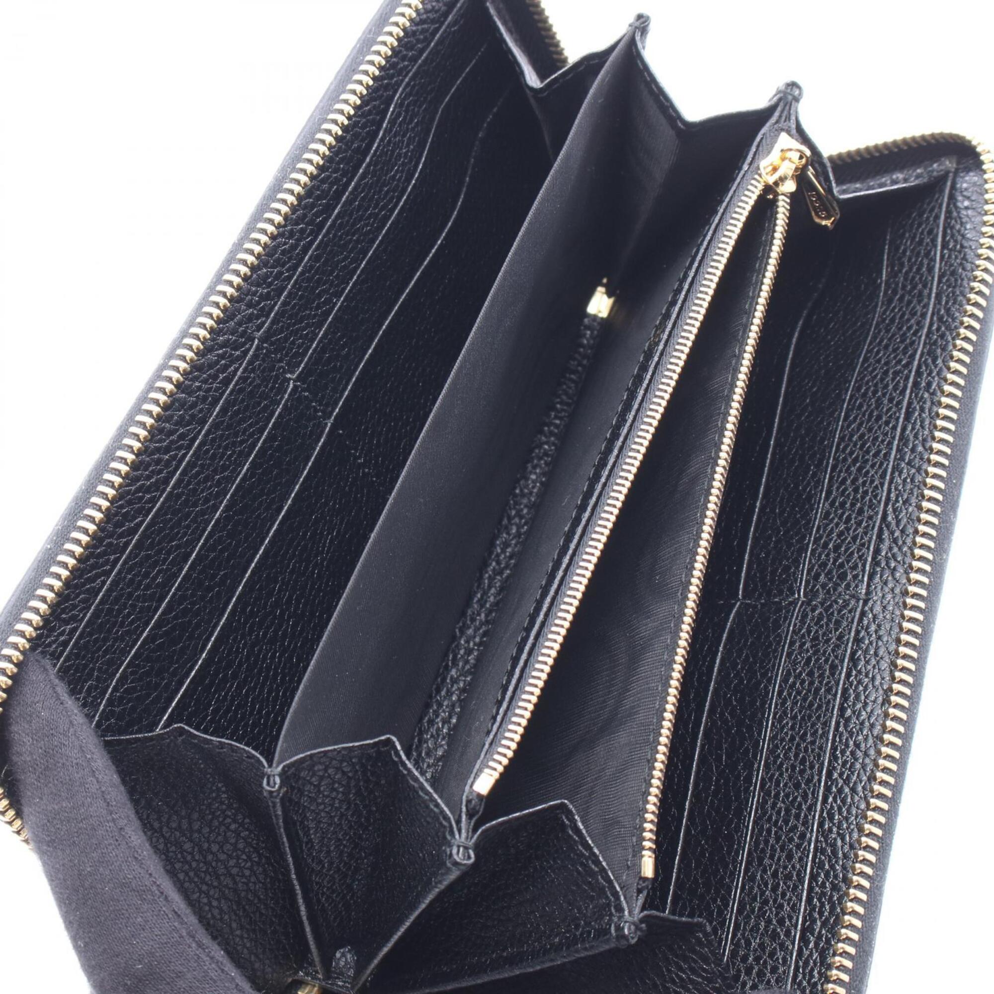 Gucci Black Leather Long Wallet (Bi-Fold) (Pre-Owned)