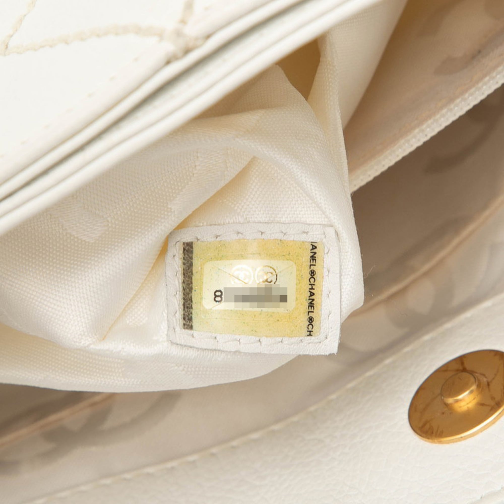 Chanel White Leather Handbag Tote Bag (Pre-Owned)