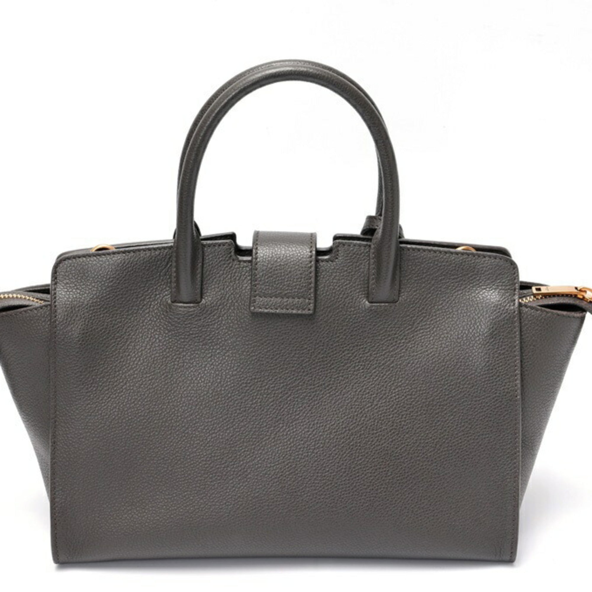 Saint Laurent Gray Leather Handbag (Pre-Owned)