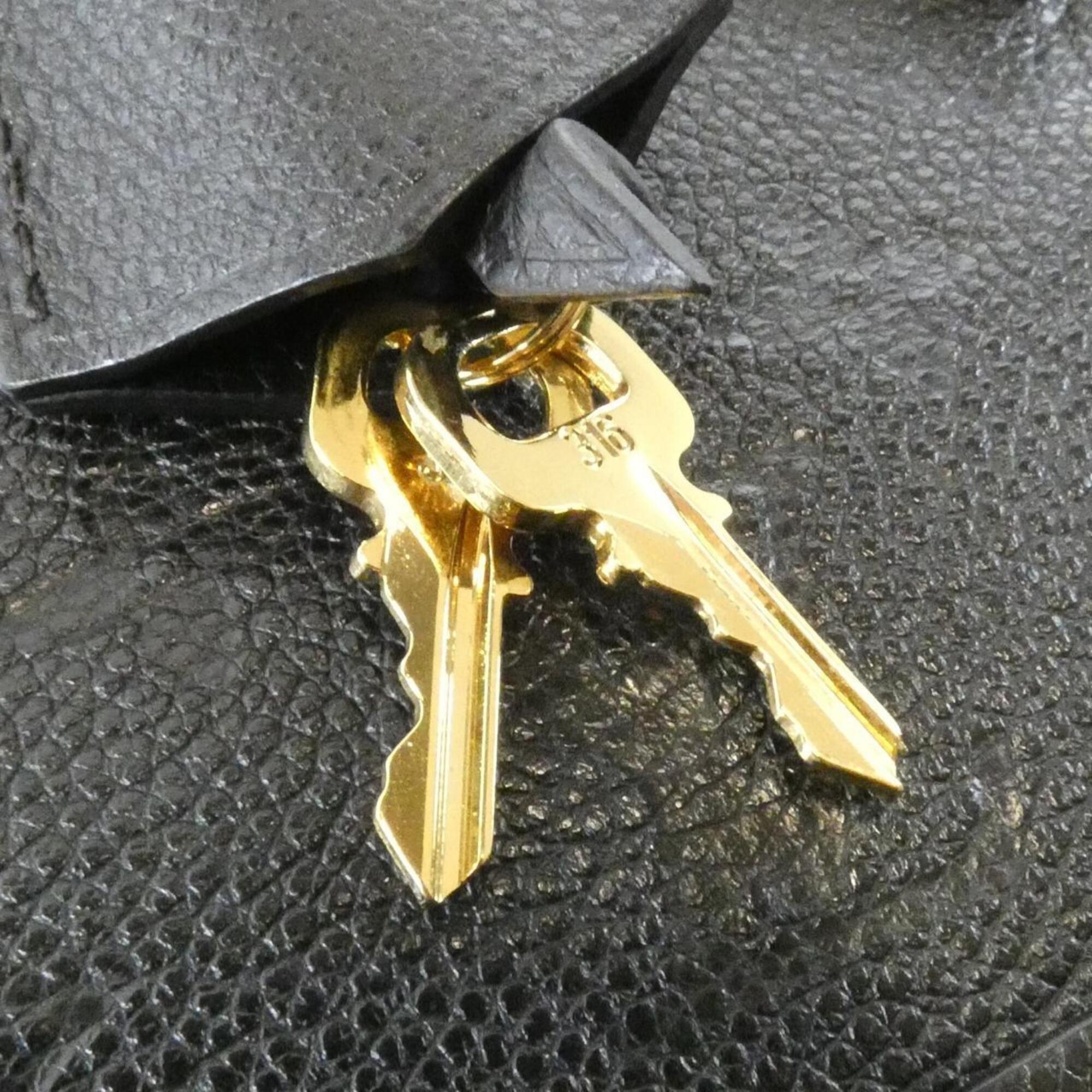 Louis Vuitton Black Leather Handbag (Pre-Owned)