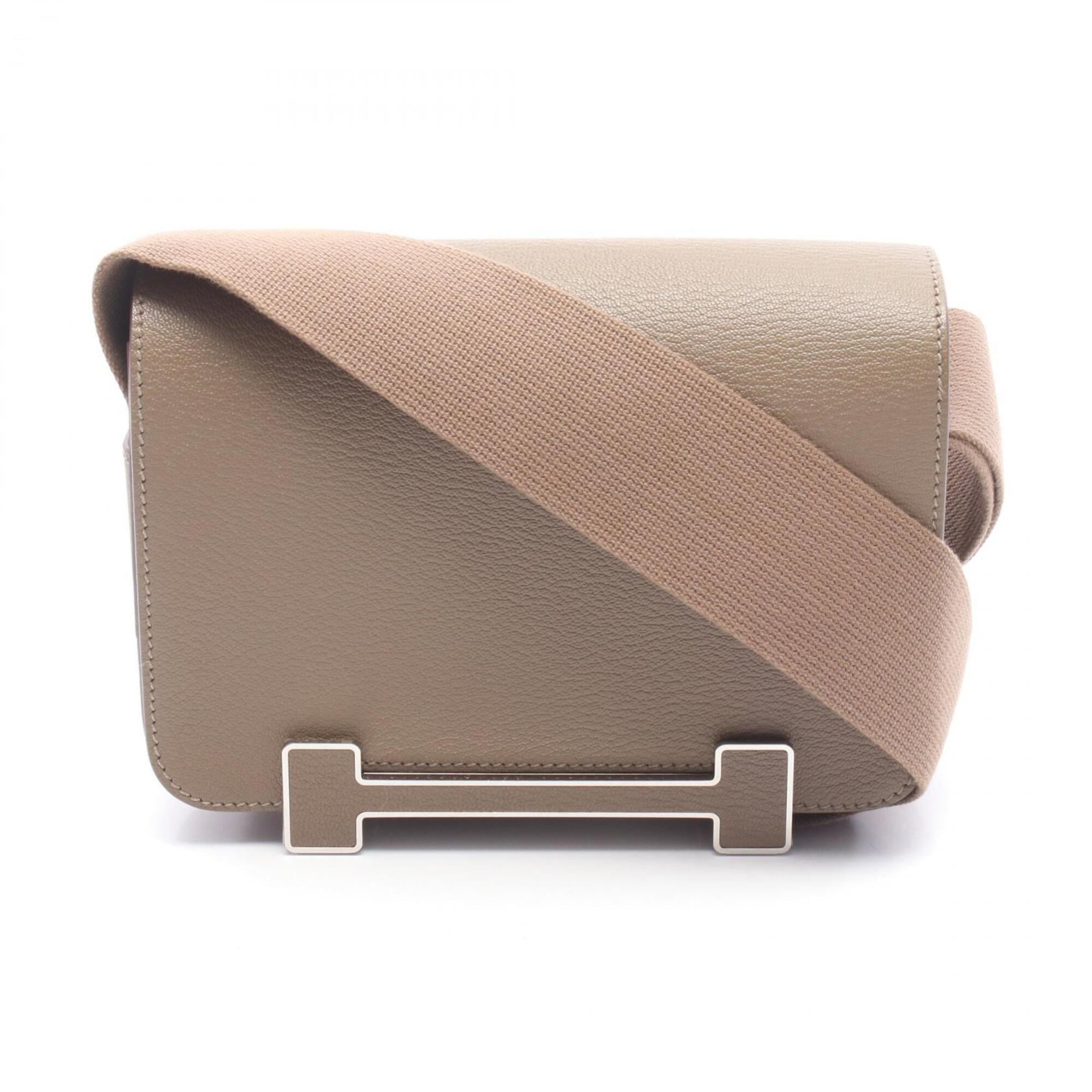 Hermes Gray Chevre Leather Shoulder Bag (Pre-Owned)