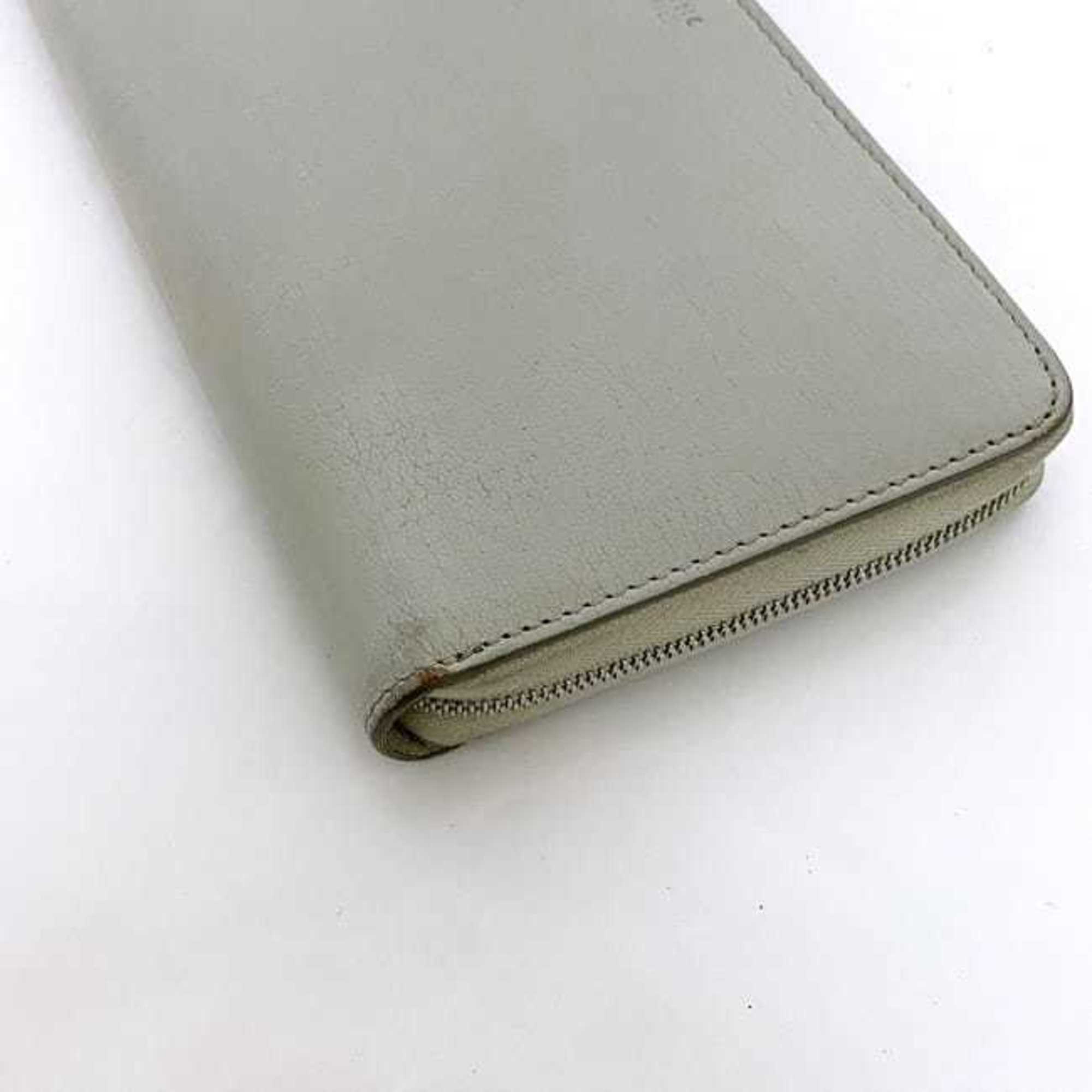Celine Gray Leather Long Wallet (Bi-Fold) (Pre-Owned)