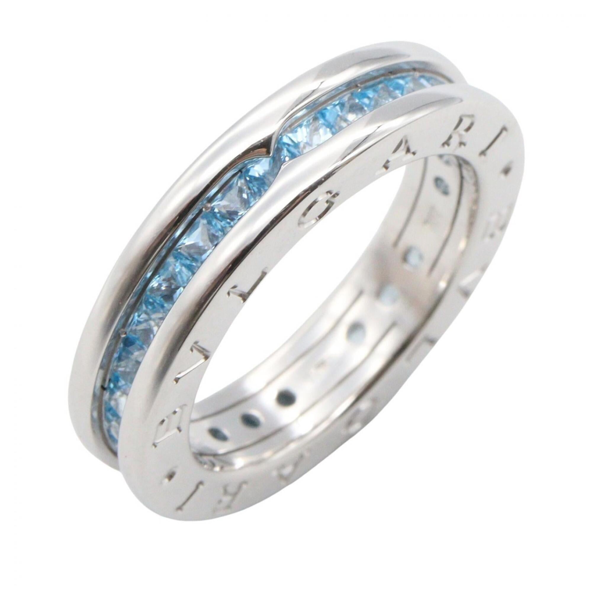 Bvlgari Silver Blue White Gold (18K) Band Ring (Pre-Owned)