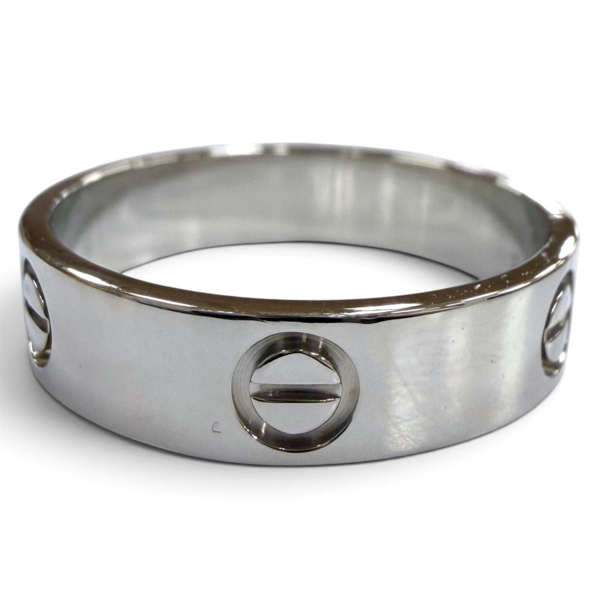 Cartier Silver Platinum 950 Band Ring (Pre-Owned)