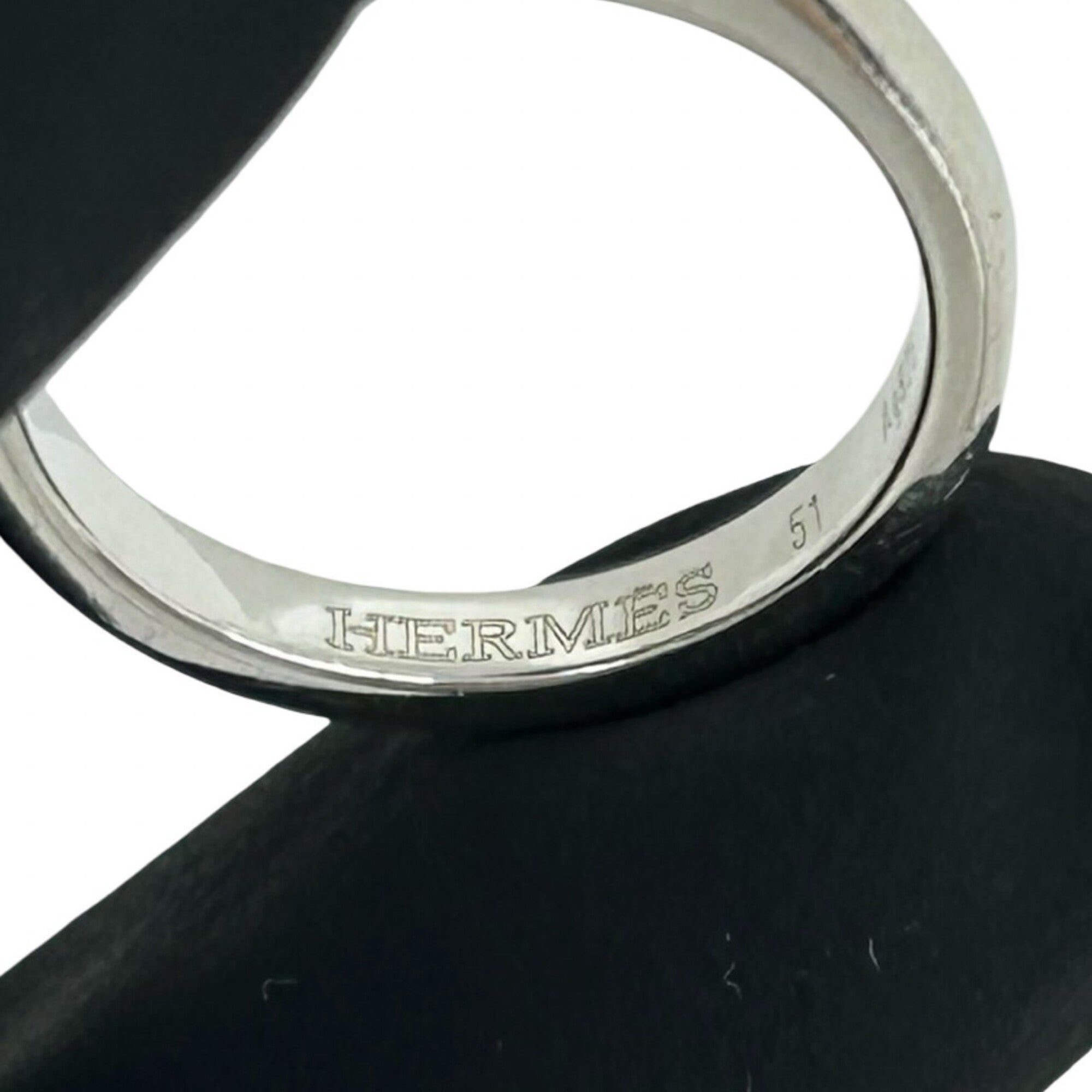 Hermes Silver Silver 925 Band Ring (Pre-Owned)
