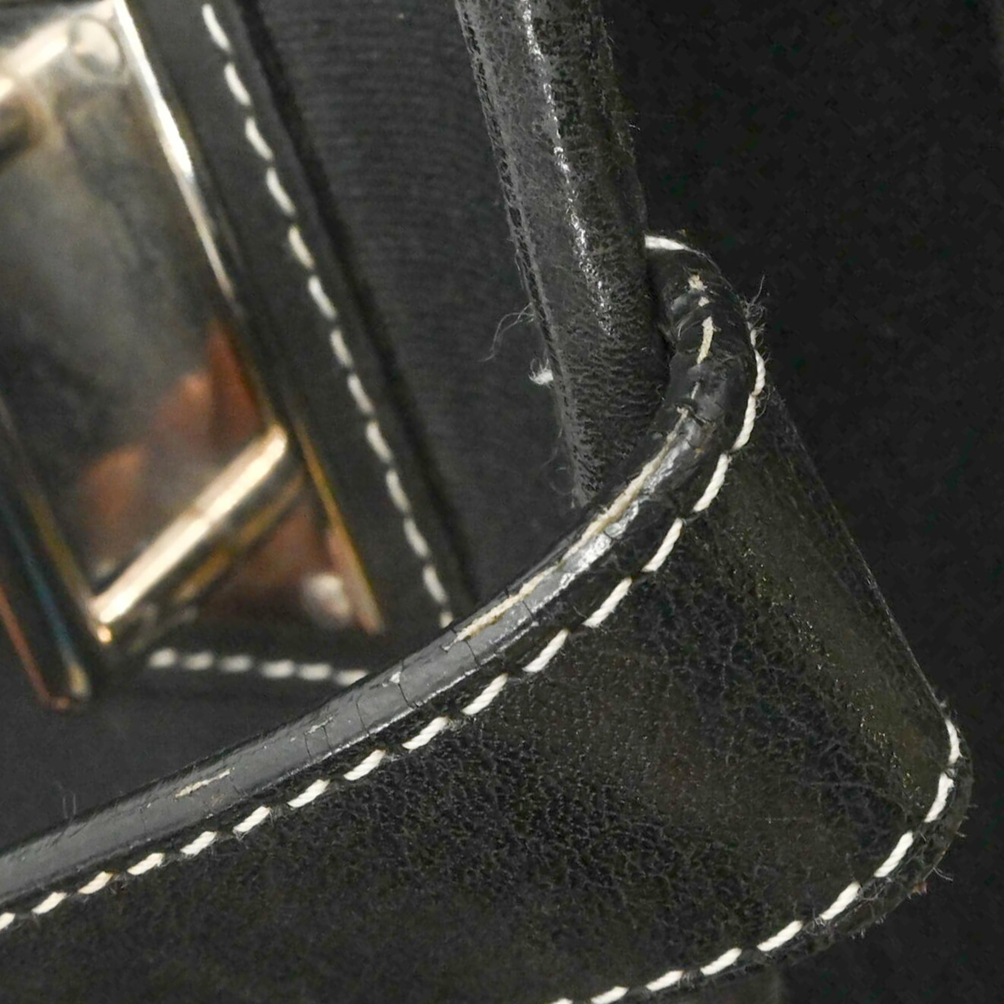 Hermes Black Toile H Leather Shoulder Bag (Pre-Owned)