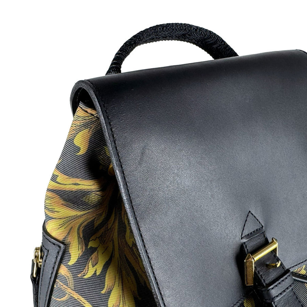 Versace Black Gold Pvc Backpack (Pre-Owned)
