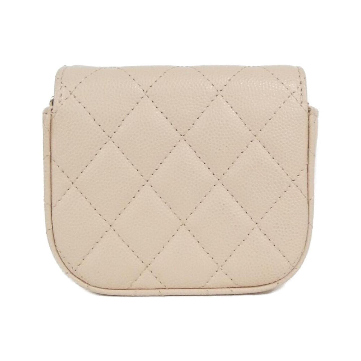 Chanel Beige Grained Calfskin Handbag Shoulder Bag (Pre-Owned)