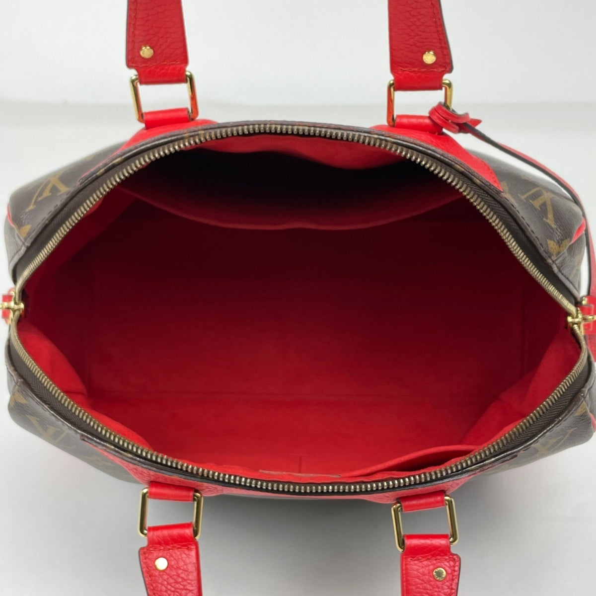 Louis Vuitton Brown Coquelicots Red Color Monogram Handbag (Pre-Owned)
