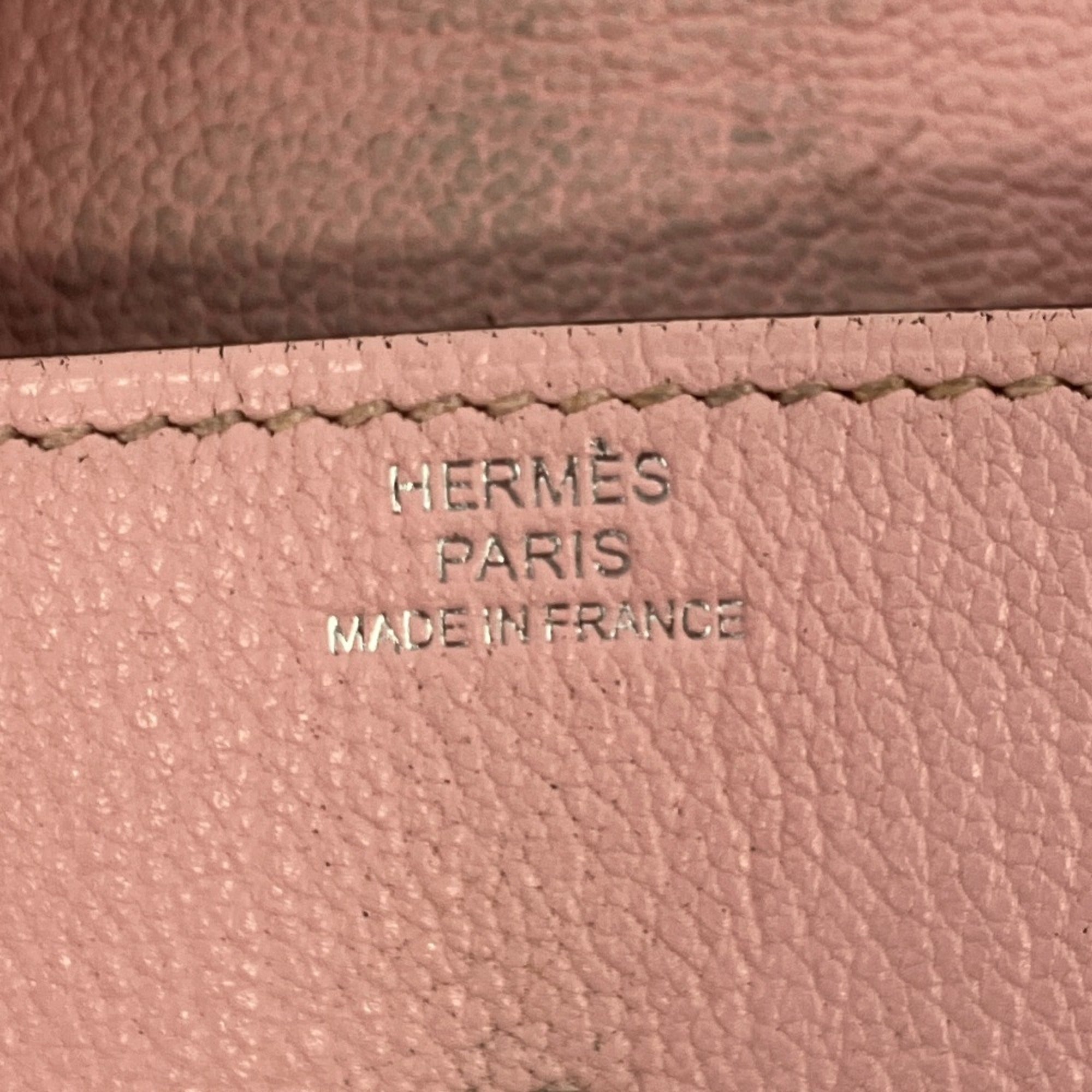 Hermes Pink Rose Sakura Leather Coin Purse/Coin Case (Pre-Owned)