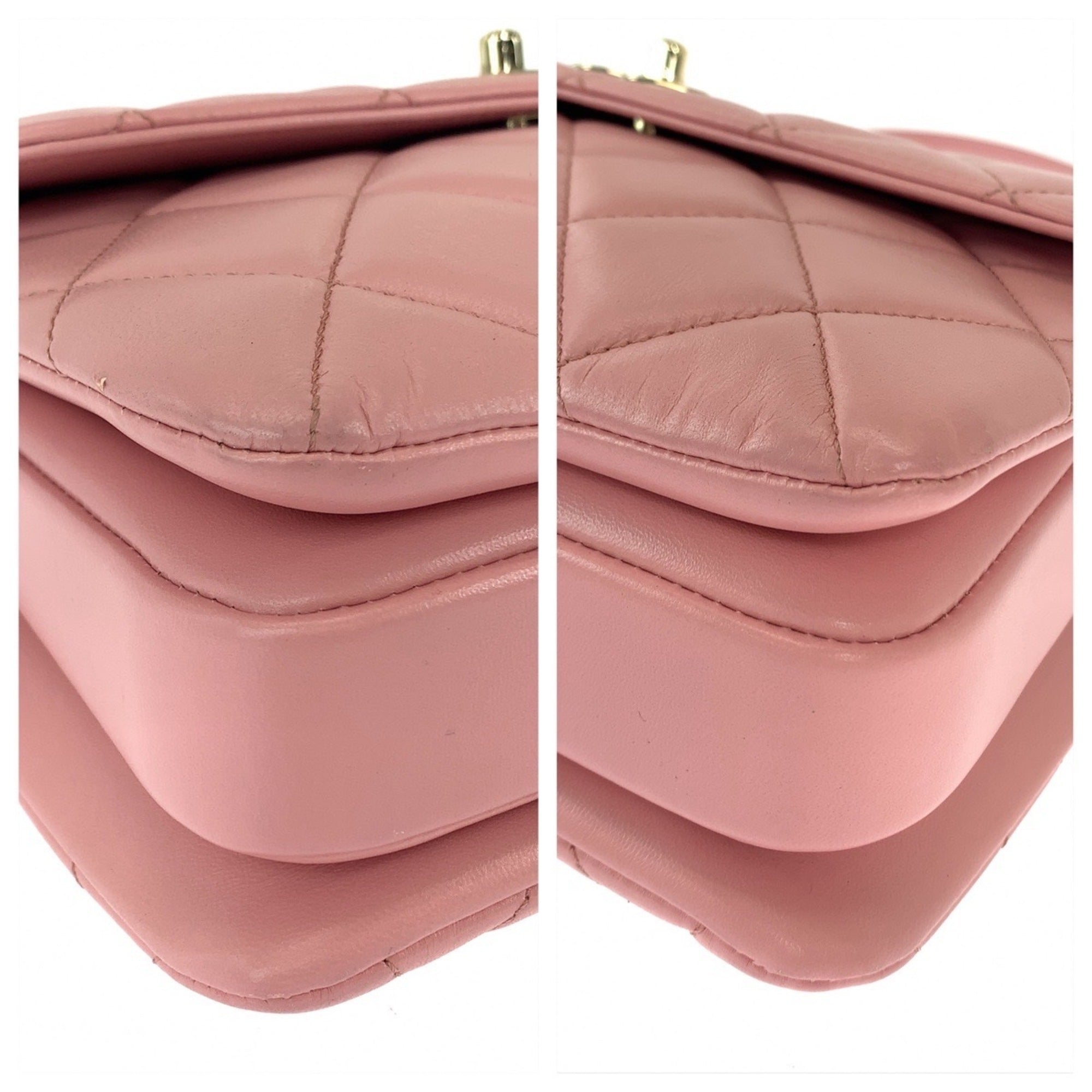 Chanel Pink Leather Handbag Shoulder Bag (Pre-Owned)
