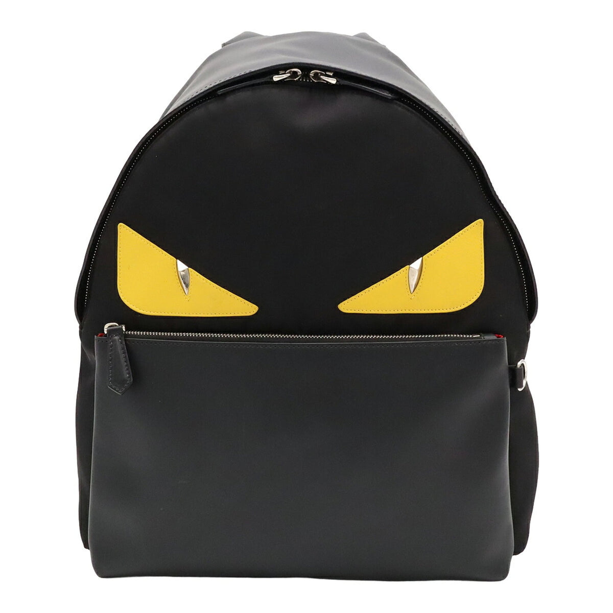 Fendi Black Leather Nylon Backpack Handbag (Pre-Owned)