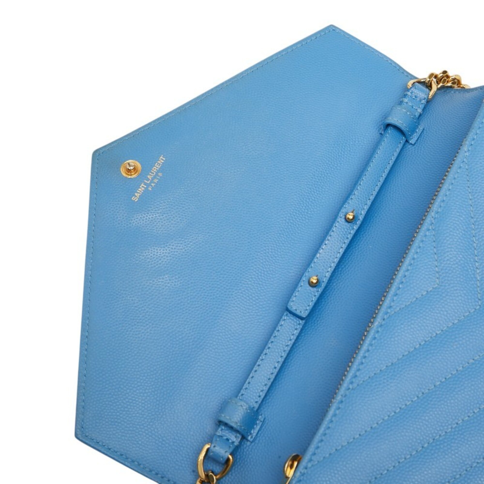 Saint Laurent Blue Gold Leather Shoulder Bag (Pre-Owned)