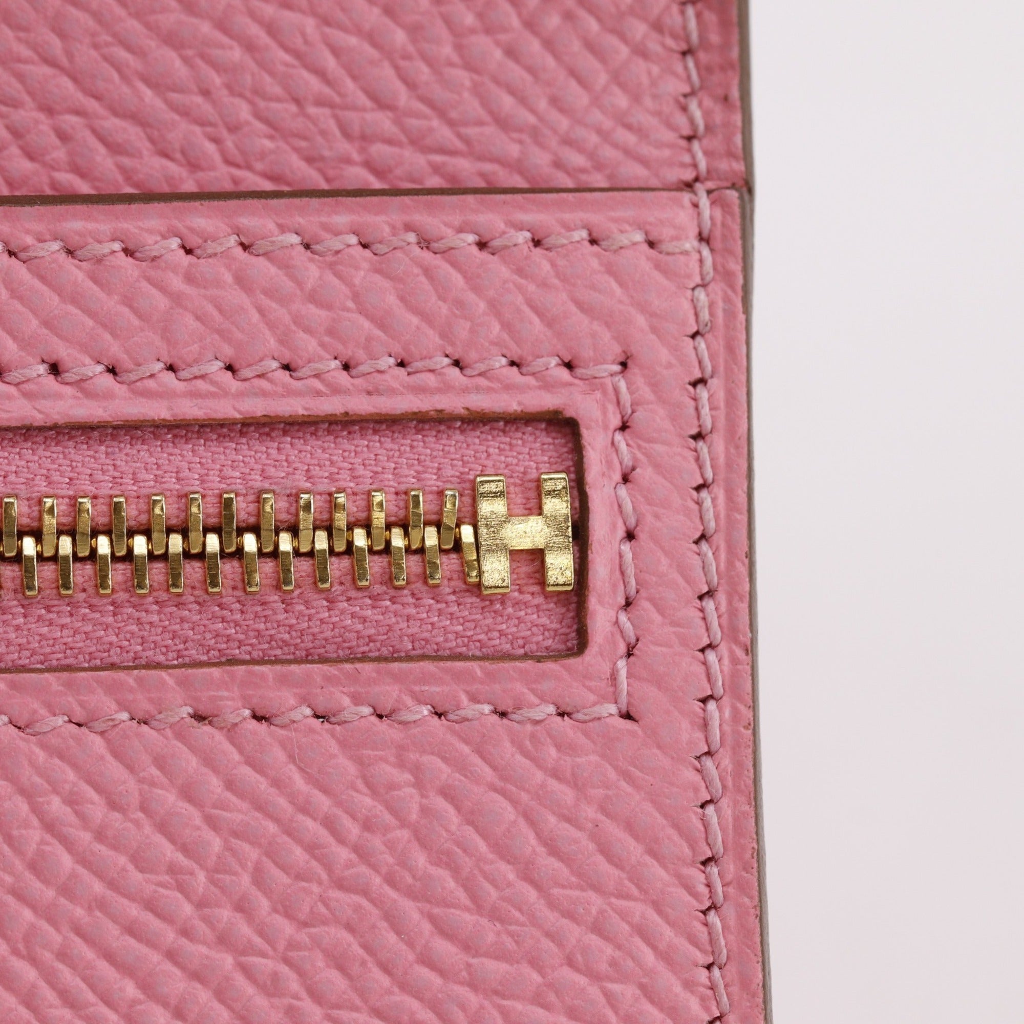 Hermes Pink Rose Confetti Epsom Leather Long Wallet (Bi-Fold) (Pre-Owned)