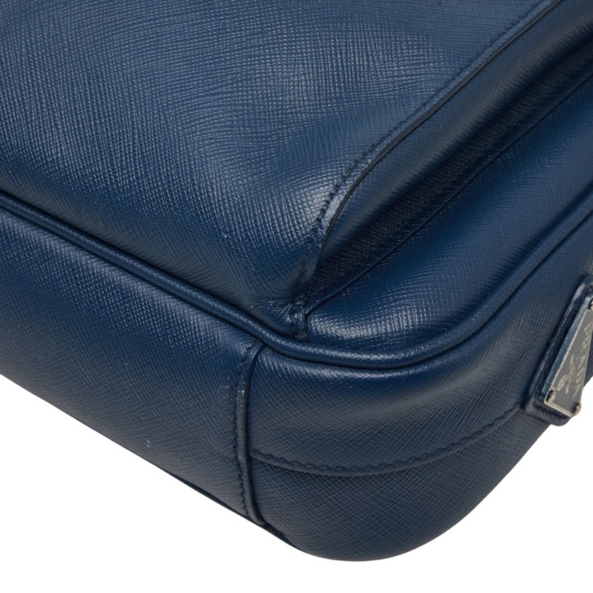 Prada Navy Leather Shoulder Bag (Pre-Owned)