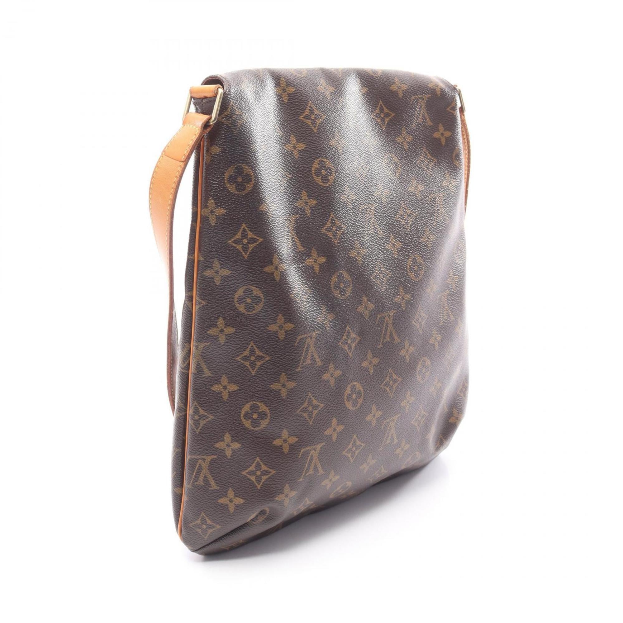 Louis Vuitton Brown Coated Canvas Leather Handbag Shoulder Bag (Pre-Owned)
