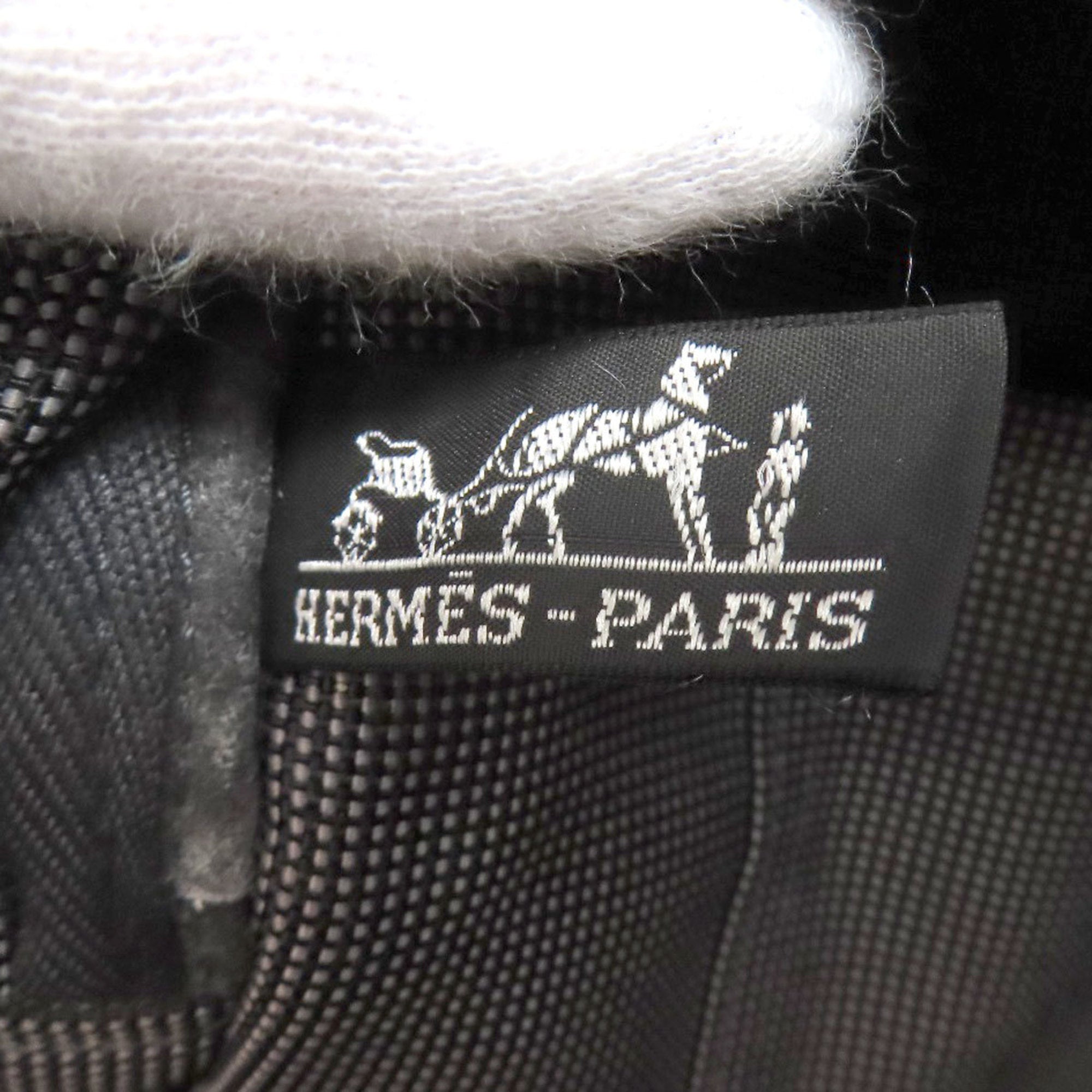 Hermes Gray Canvas Handbag (Pre-Owned)