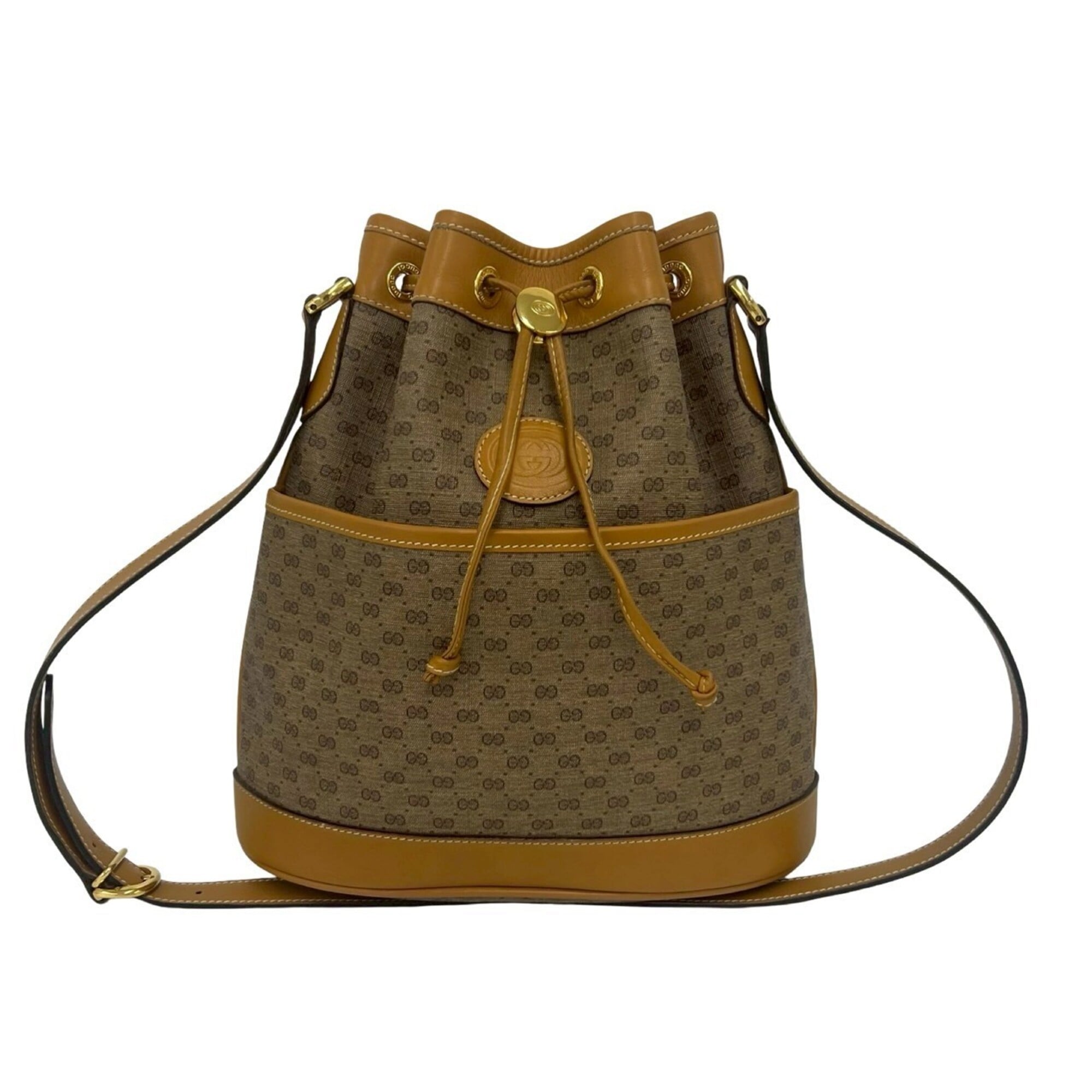 Gucci Brown Leather Pvc Shoulder Bag (Pre-Owned)