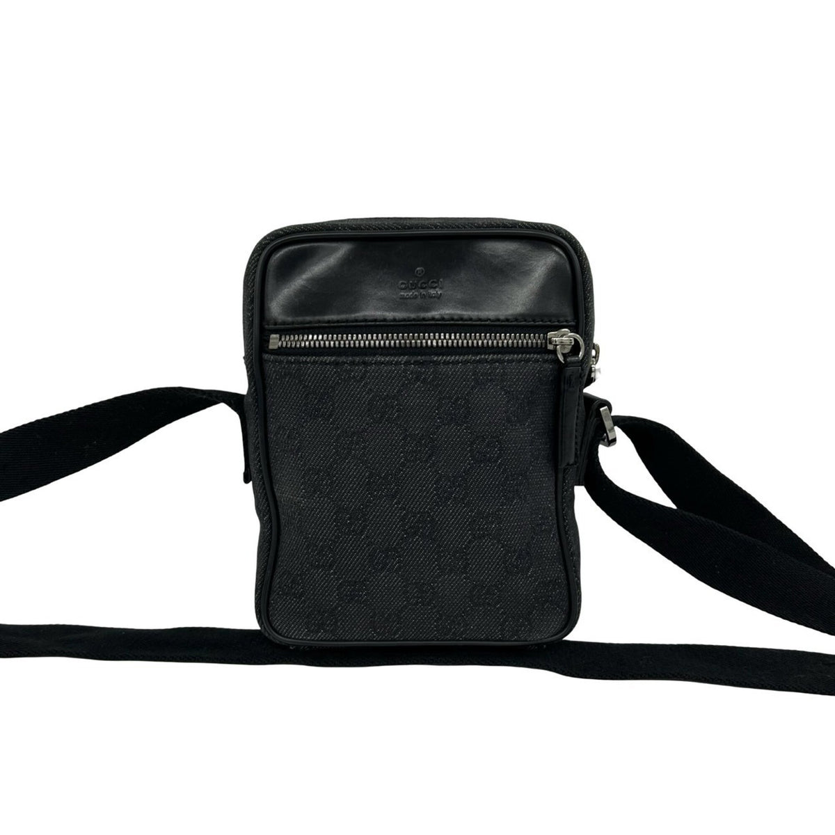 Gucci Black Canvas Leather Pochette Shoulder Bag (Pre-Owned)
