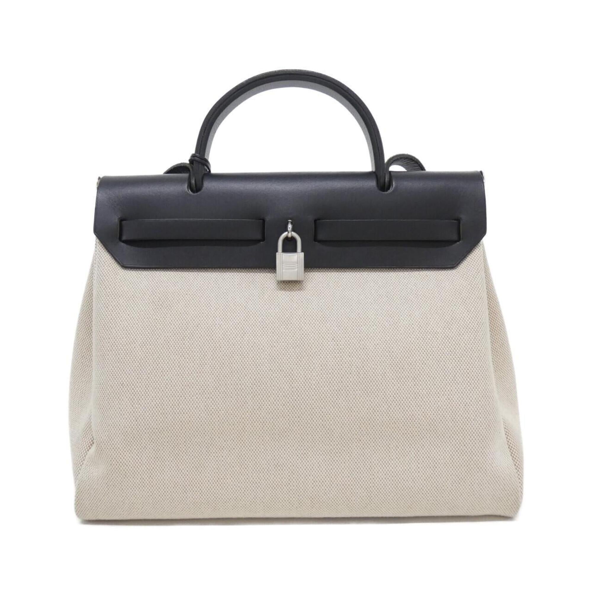 Hermes Black Toile H Handbag (Pre-Owned)