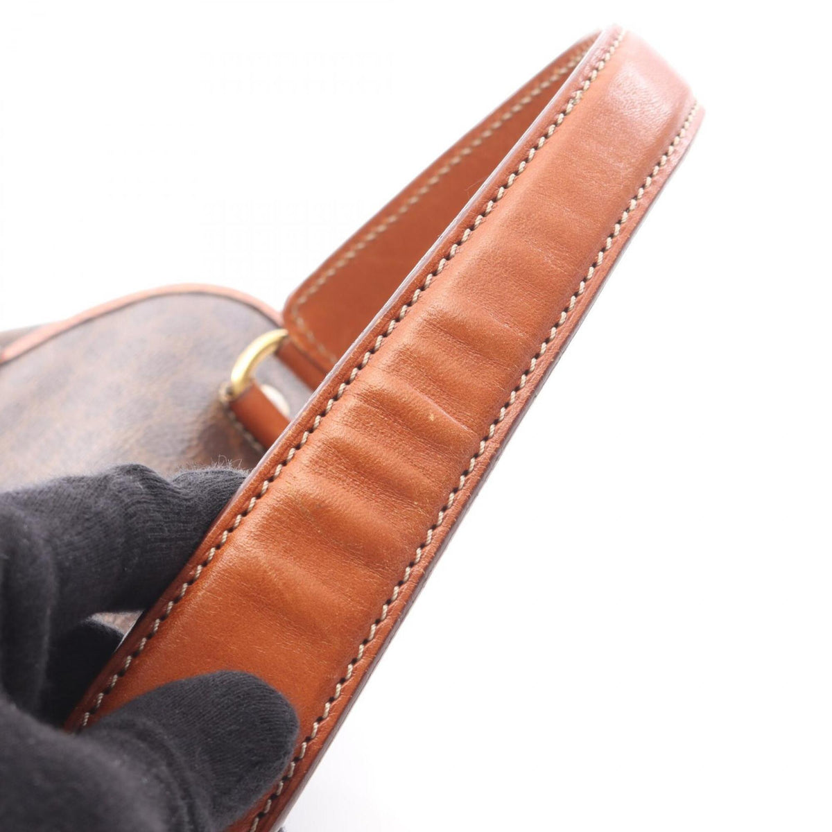 Celine Macadam Brown Coated Canvas Handbag (Pre-Owned)