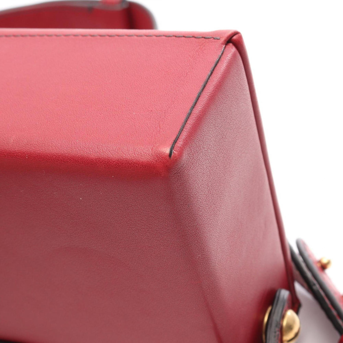 Christian Dior Red Color Leather Handbag Shoulder Bag (Pre-Owned)
