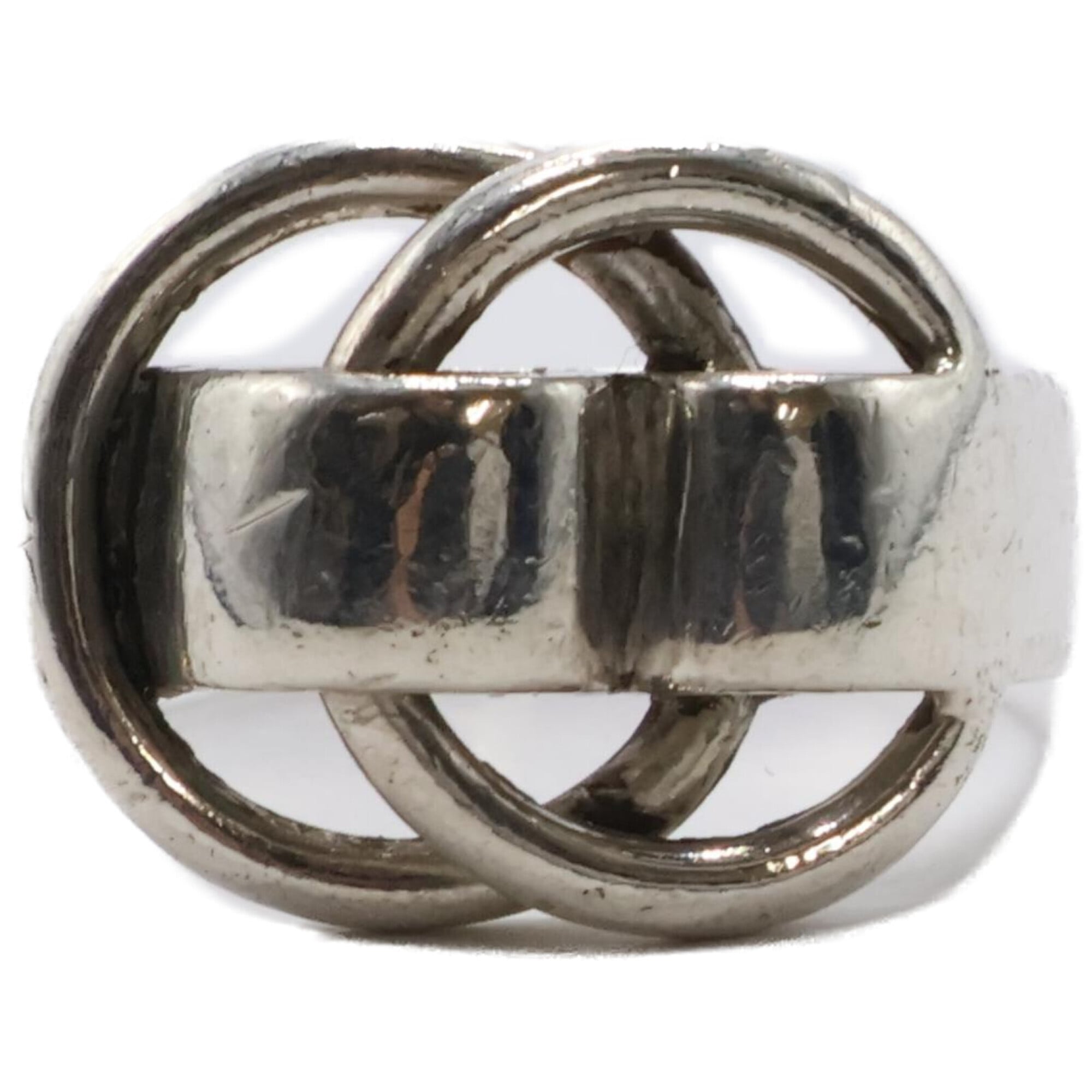Hermes Silver Silver 925 Band Ring (Pre-Owned)