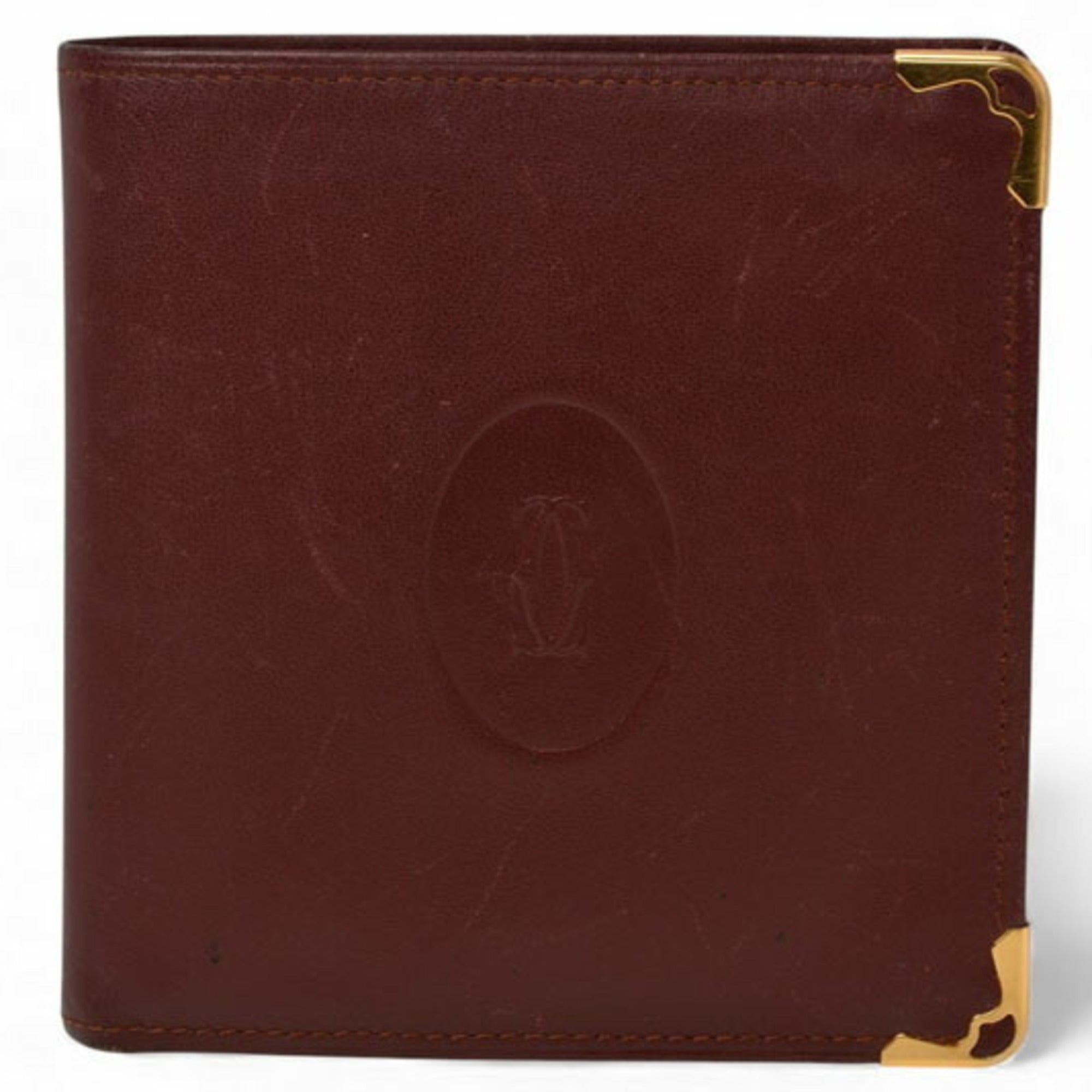Cartier Bordeaux Leather Wallet (Bi-Fold) (Pre-Owned)