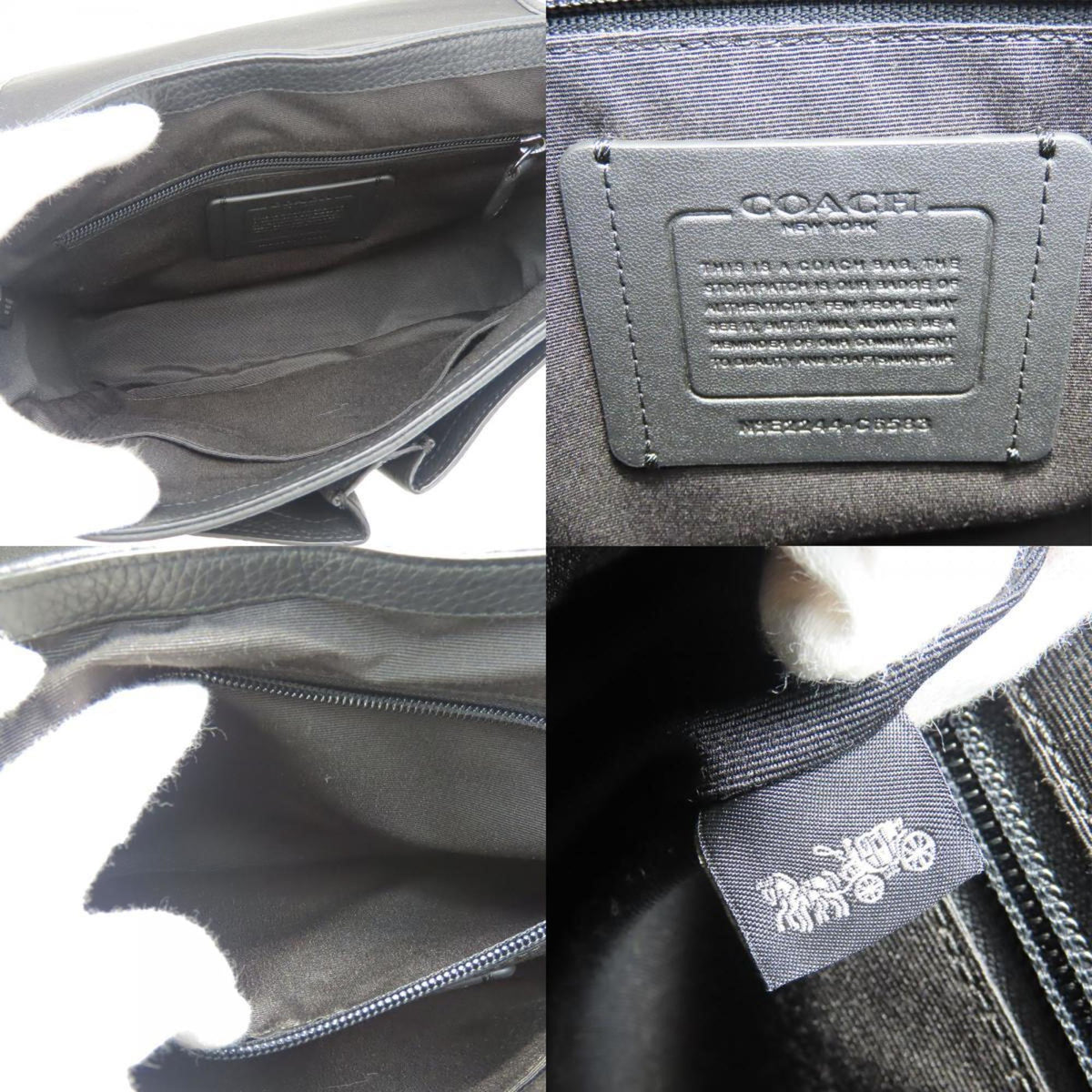 Coach Black Canvas Leather Shoulder Bag (Pre-Owned)