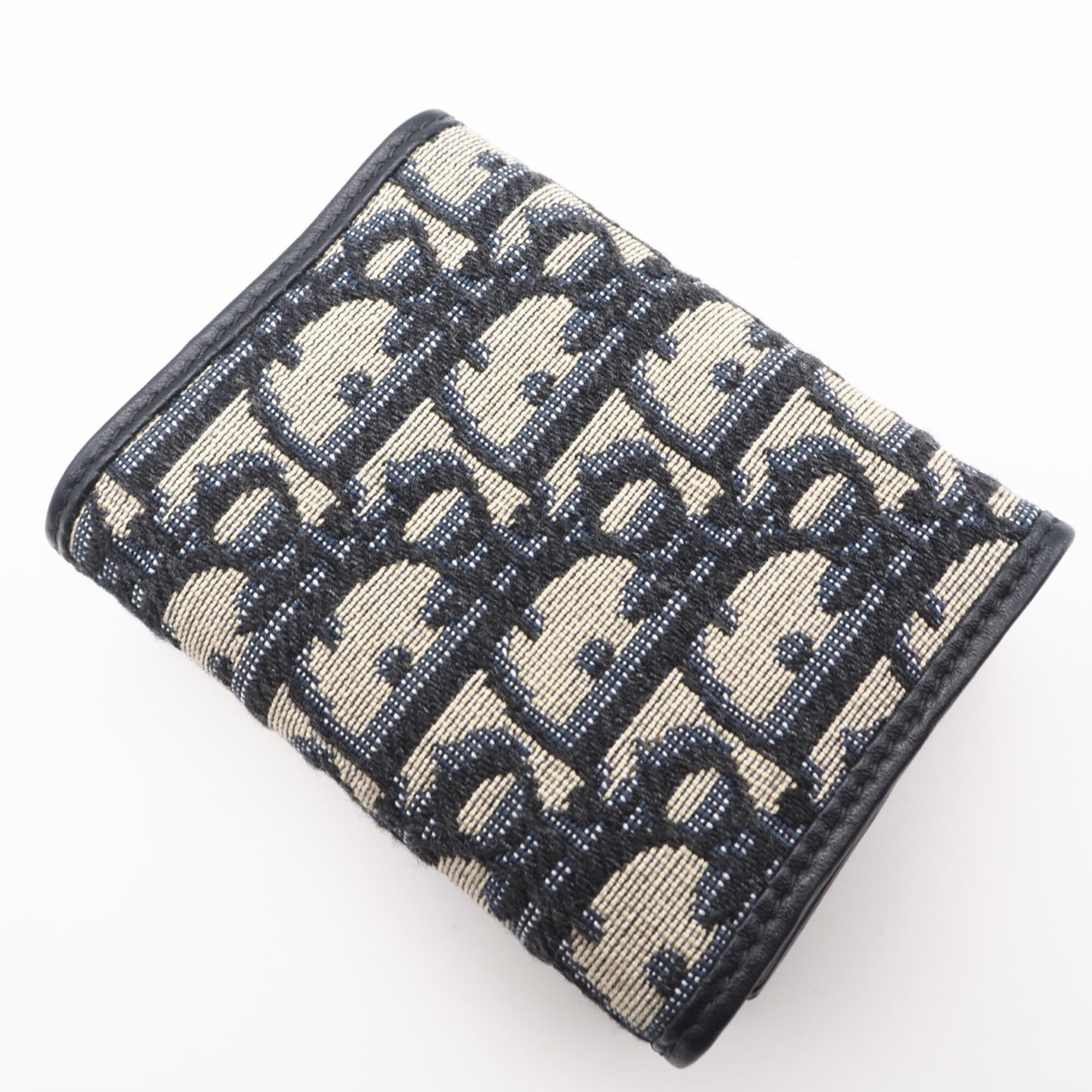 Christian Dior Gray Navy Canvas Wallet (Tri-Fold) (Pre-Owned)