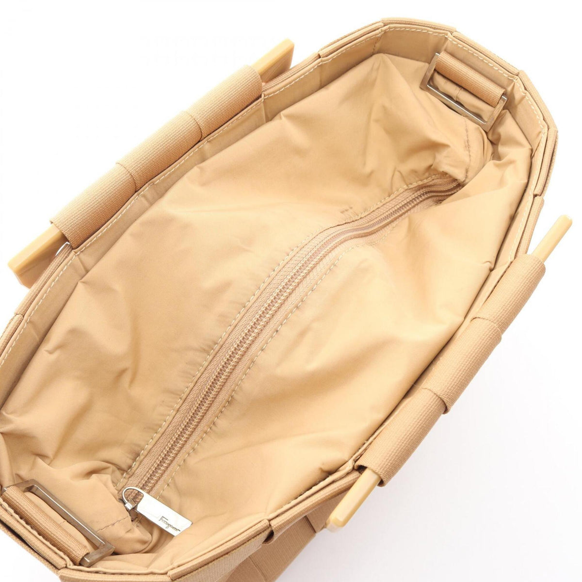 Salvatore Ferragamo Beige Fabric Handbag (Pre-Owned)