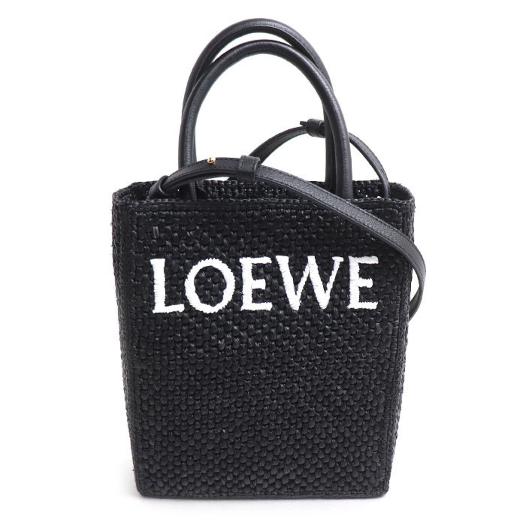 Loewe Black Raffia Leather Tote Bag (Pre-Owned)