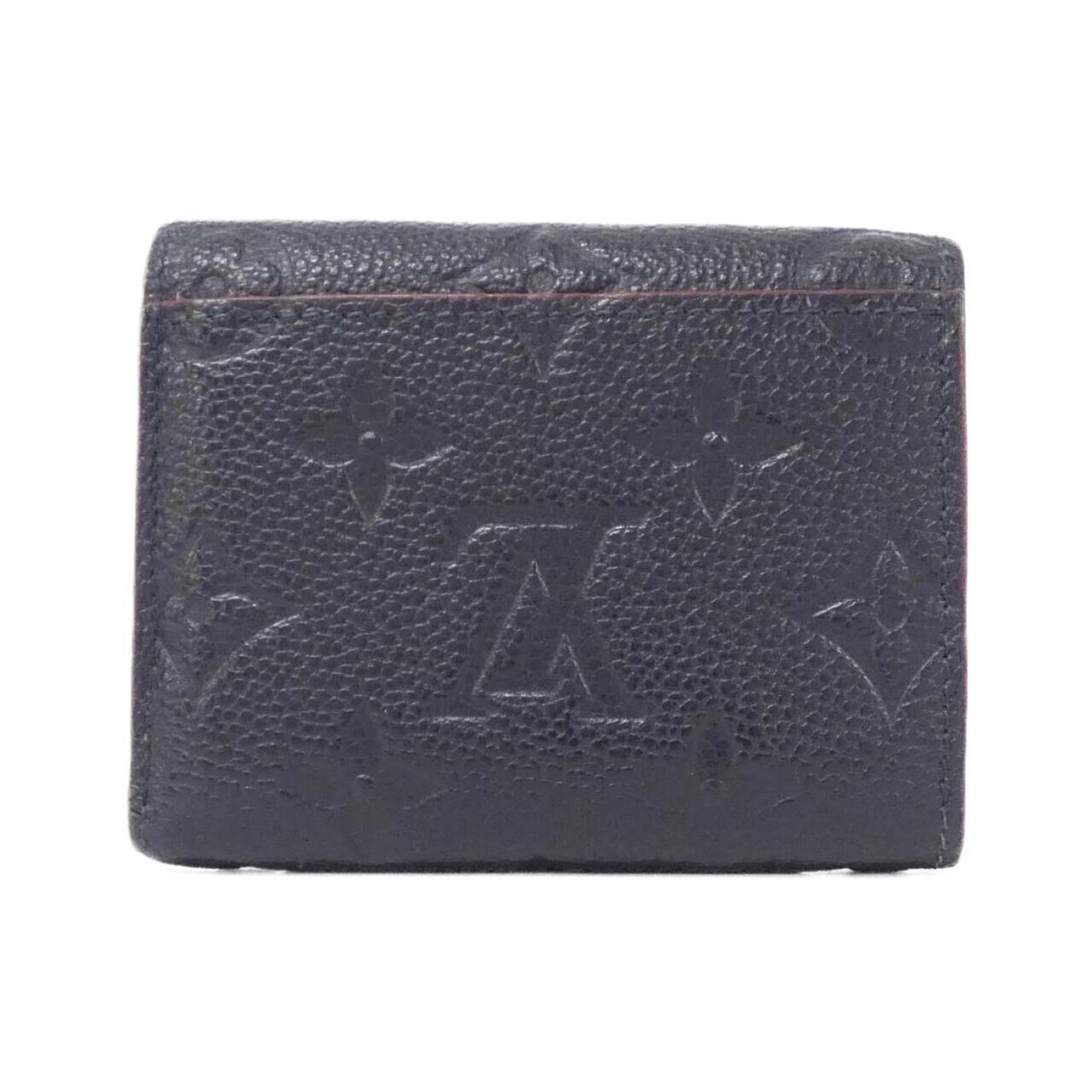 Louis Vuitton Black Leather Wallet (Tri-Fold) (Pre-Owned)