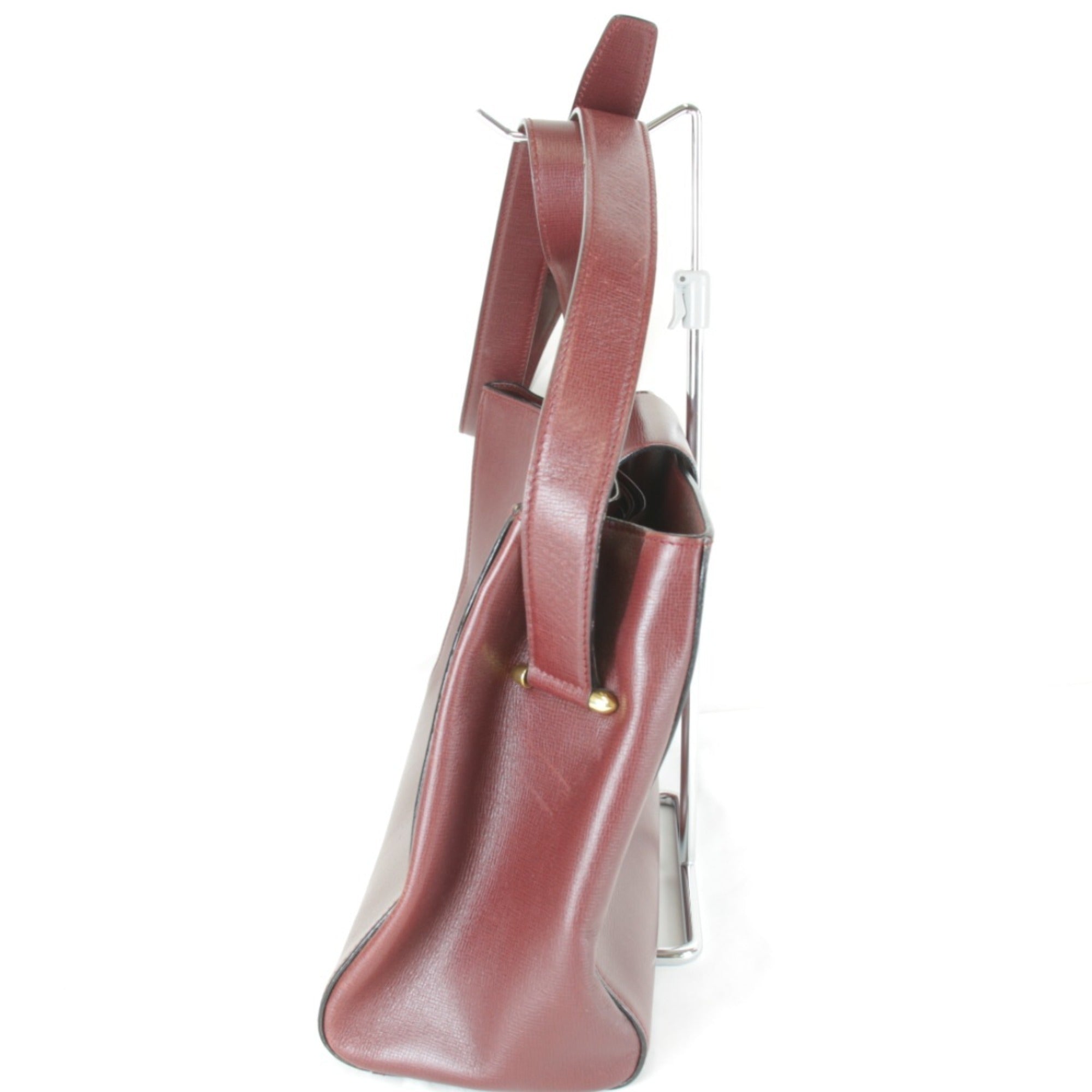 Cartier Wine Red Leather Shoulder Bag (Pre-Owned)