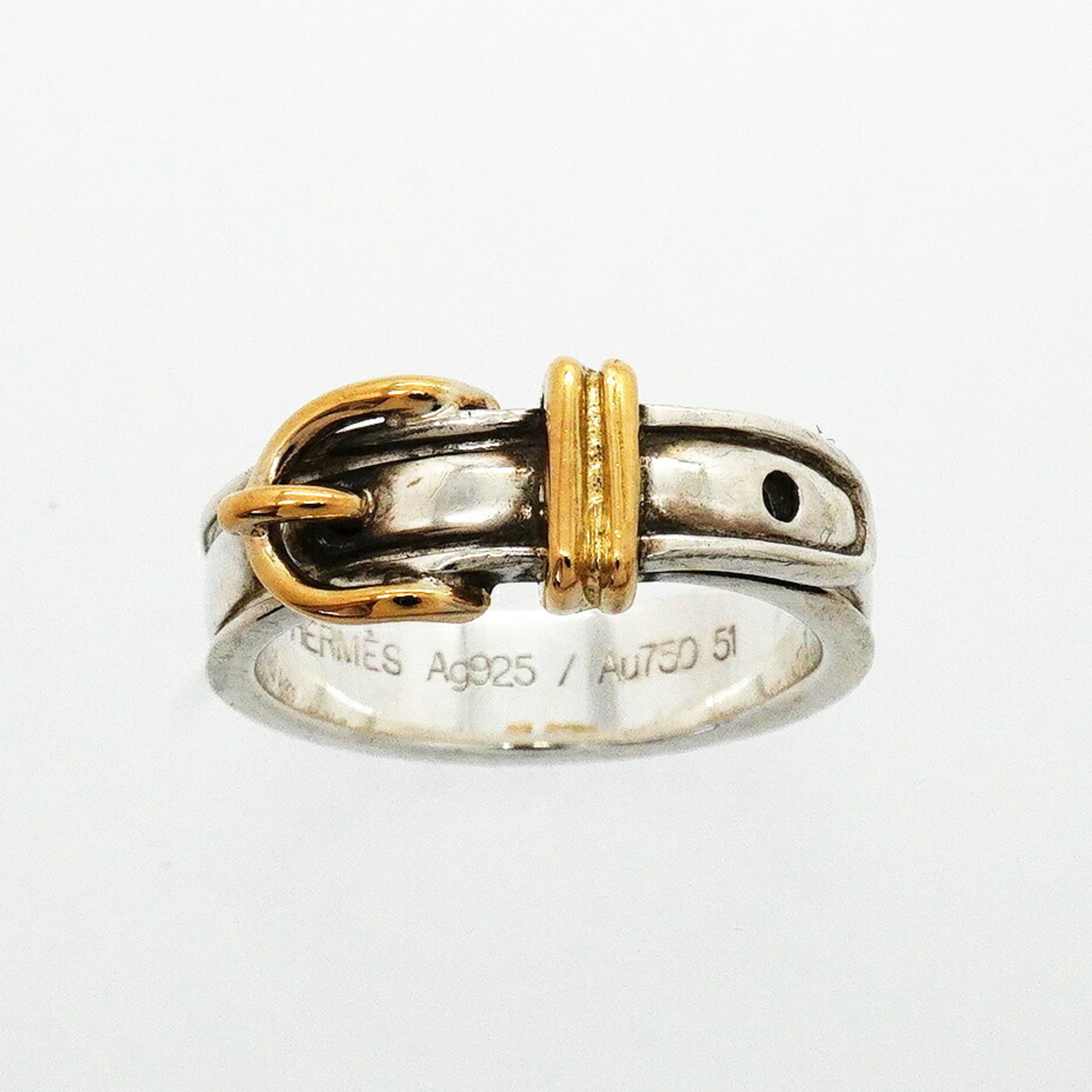 Hermes Yellow Gold (18K) Silver 925 Band Ring (Pre-Owned)