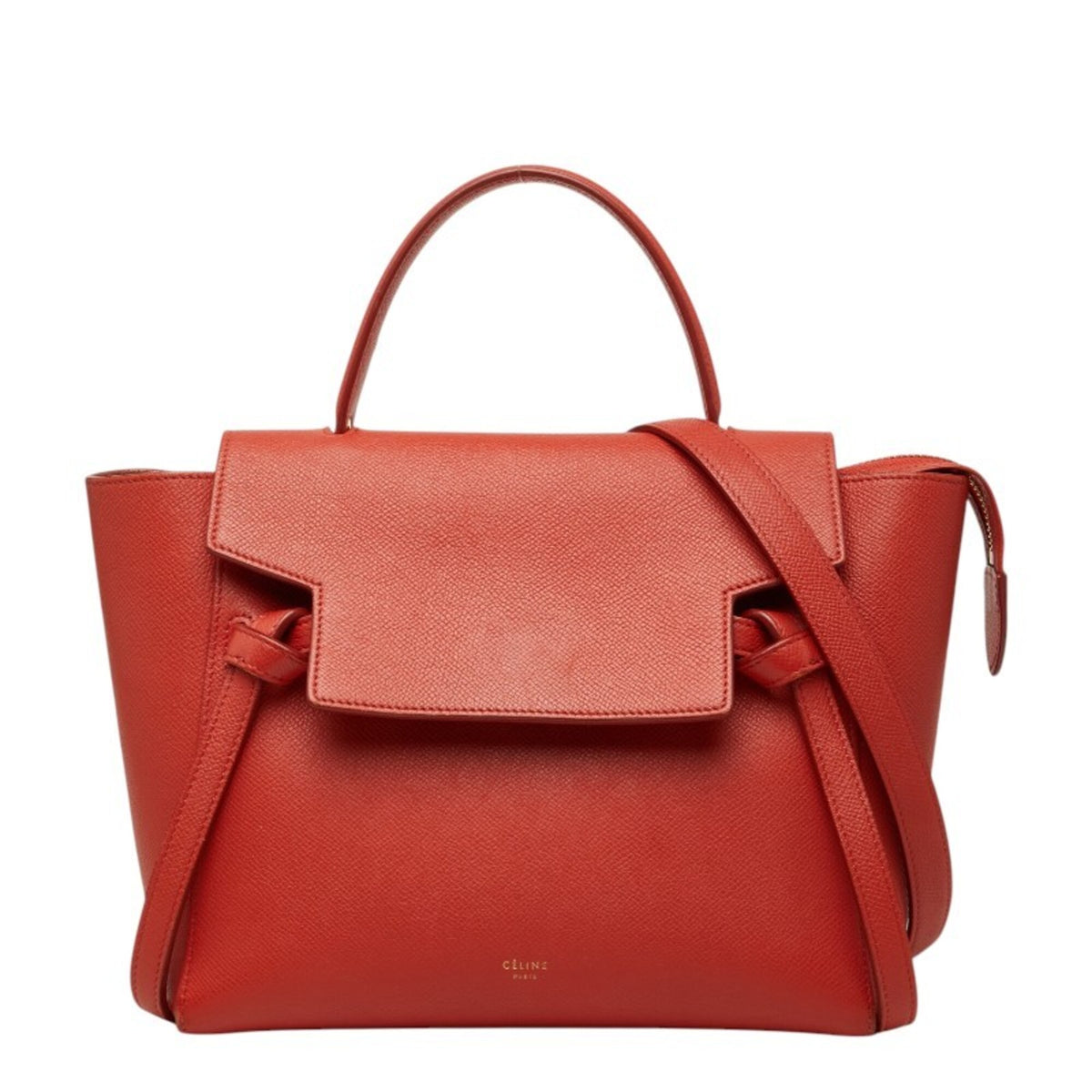 Celine Orange Leather Handbag Shoulder Bag (Pre-Owned)