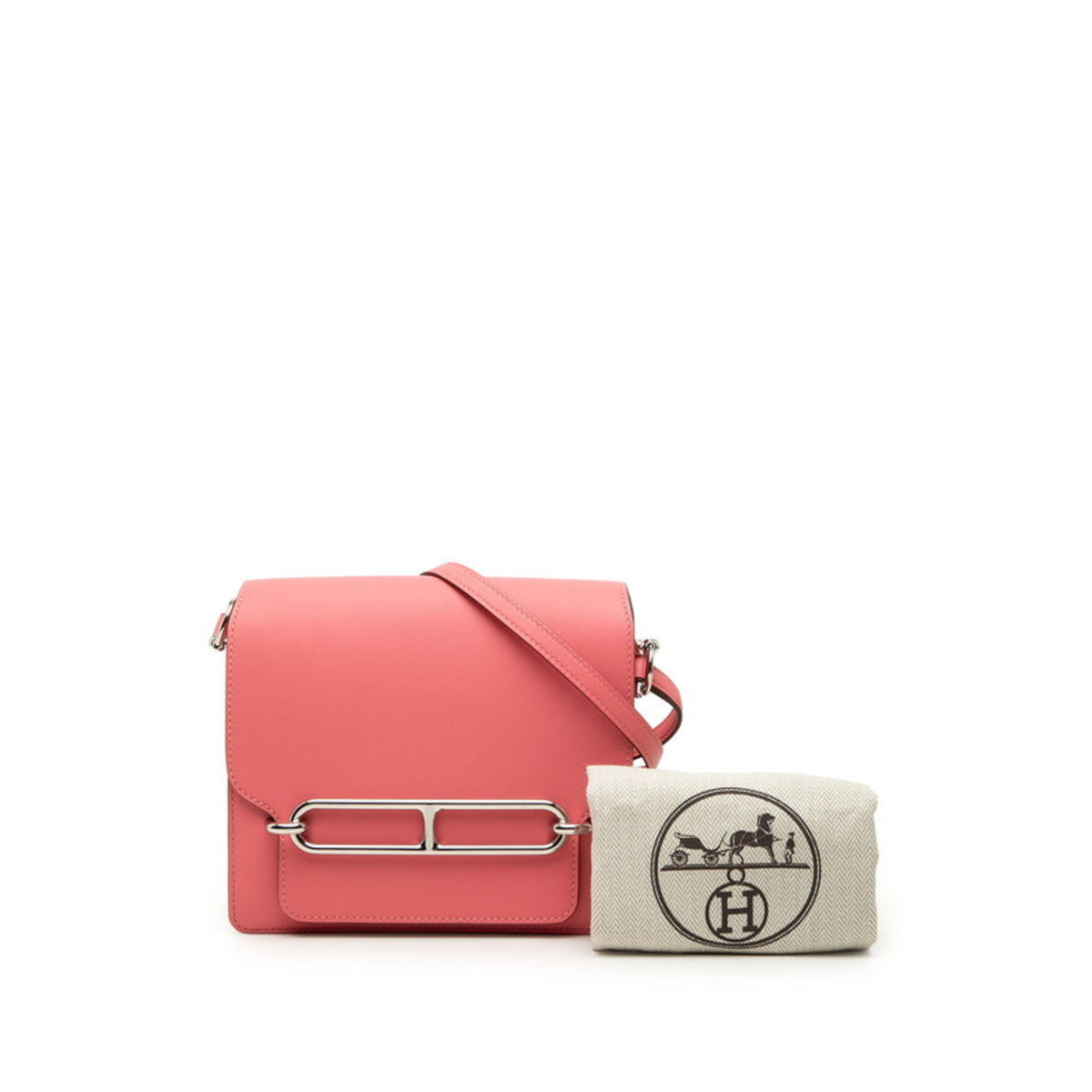 Hermes Pink Rose Azalee Swift Leather Shoulder Bag (Pre-Owned)