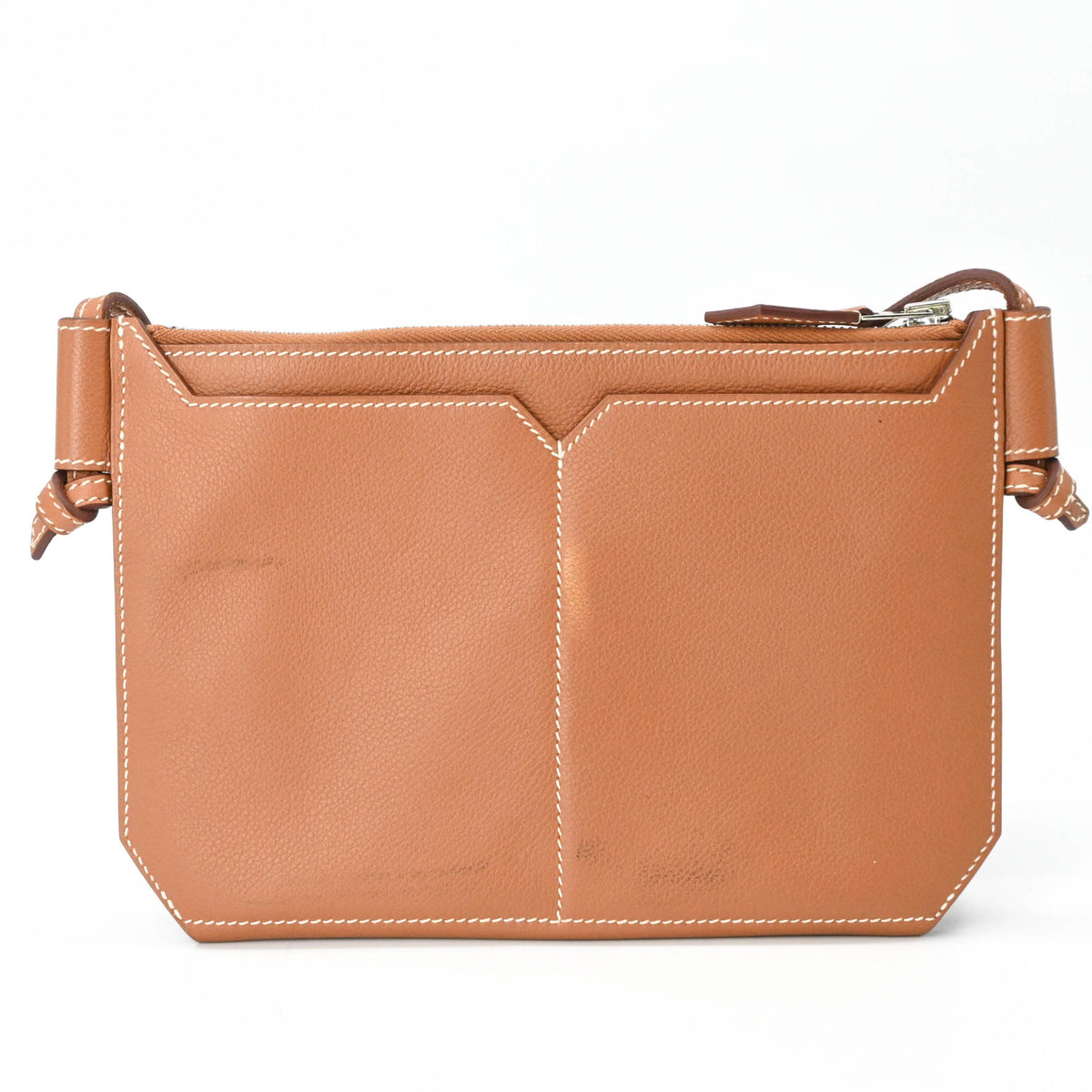 Hermes Gold Evercalf Leather Crossbody Bag Shoulder Bag (Pre-Owned)