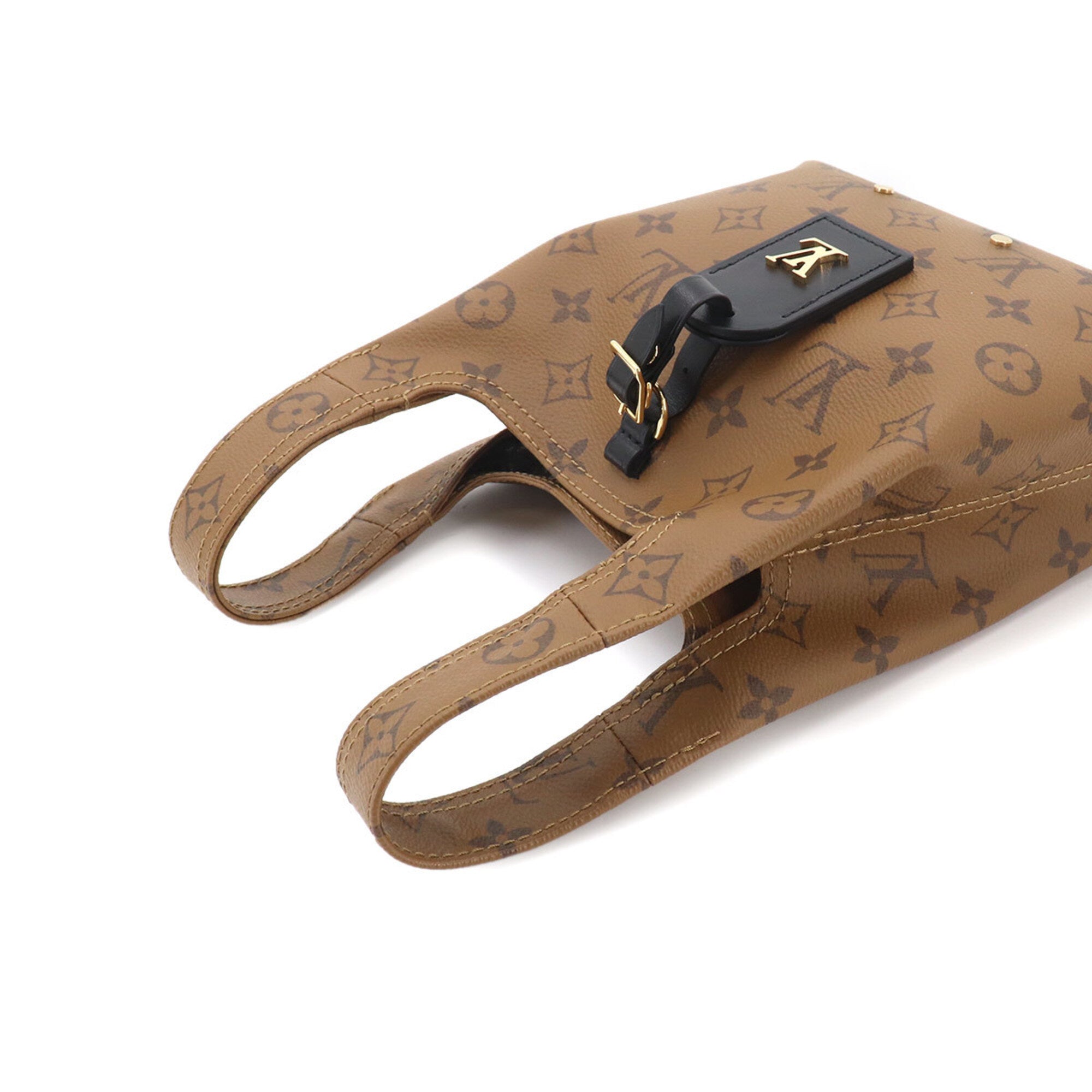 Louis Vuitton Brown Monogram Reverse Monogram Reverse Leather Handbag (Pre-Owned)